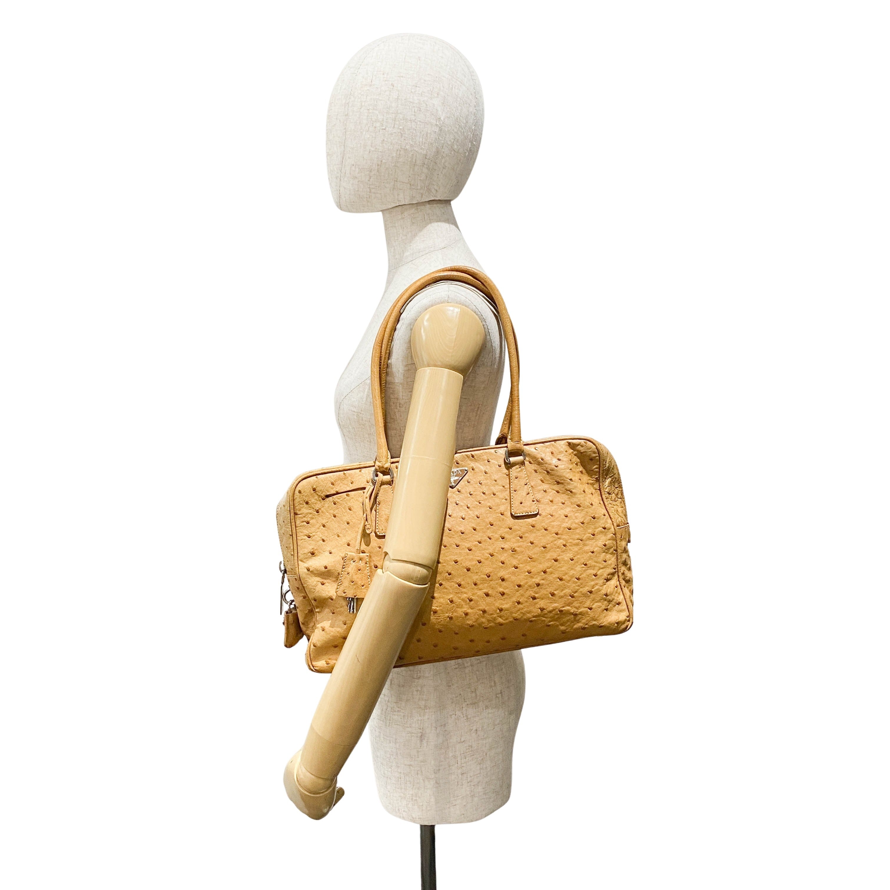 Light Brown Horizontal Leather Shoulder Bag