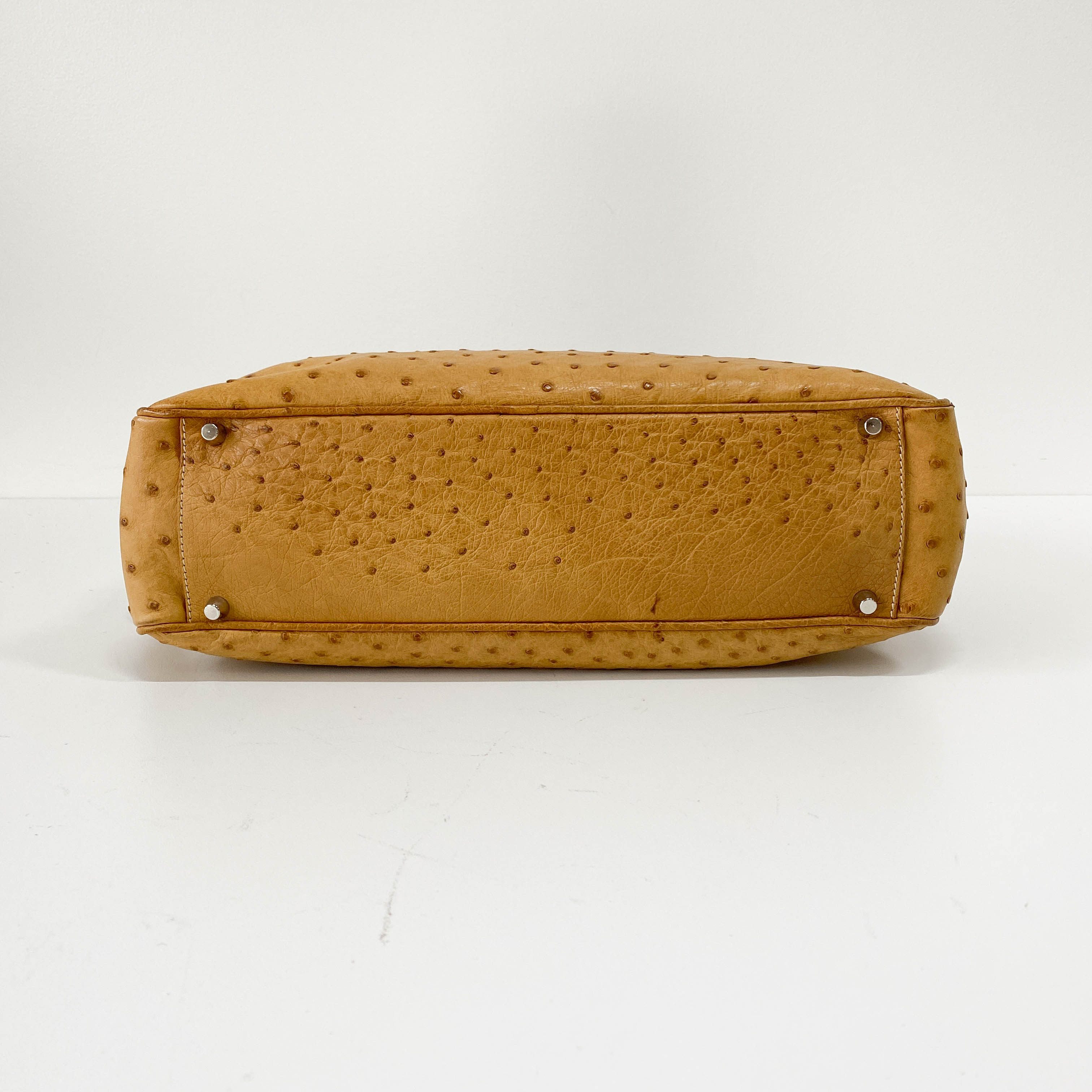 Light Brown Horizontal Leather Shoulder Bag