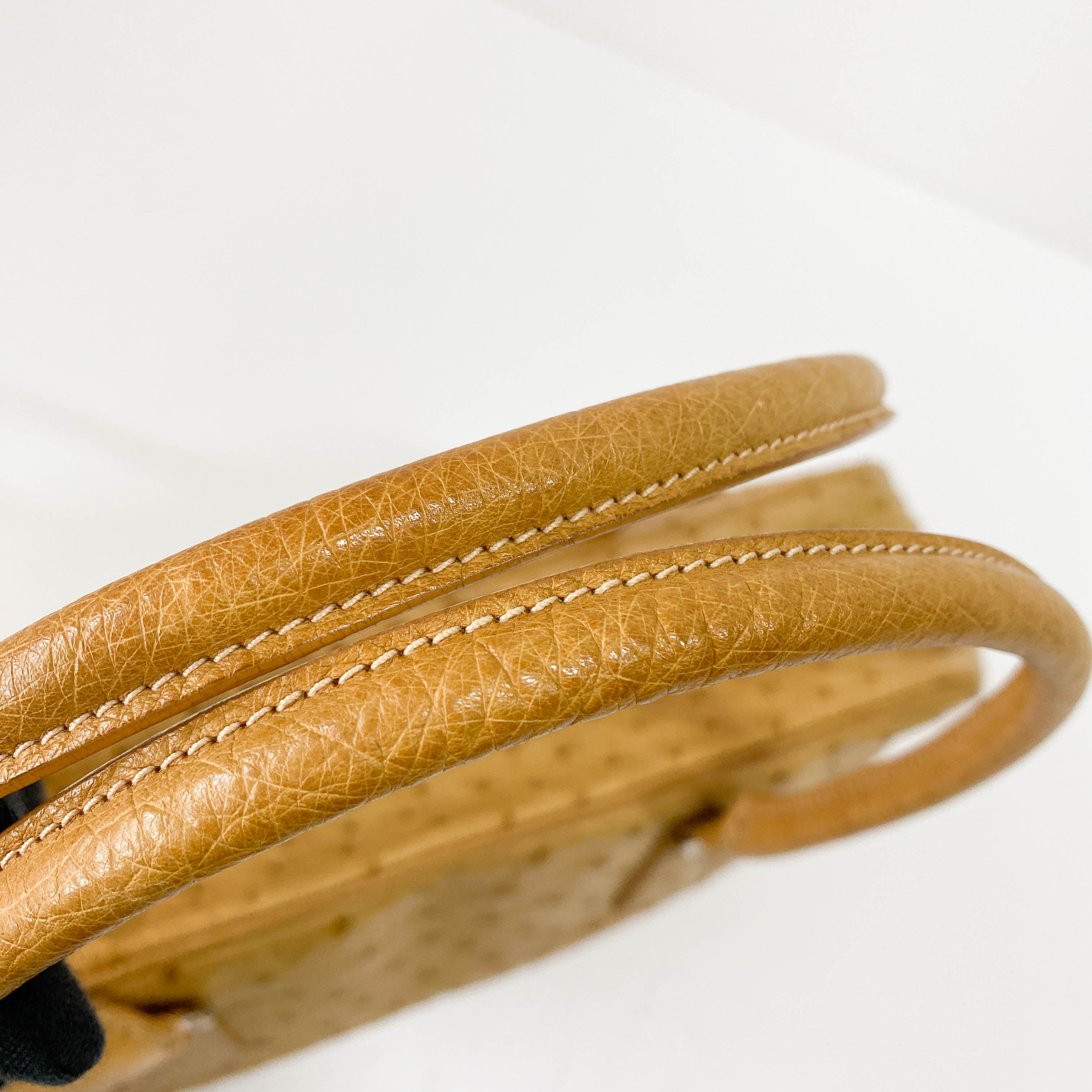 Light Brown Horizontal Leather Shoulder Bag