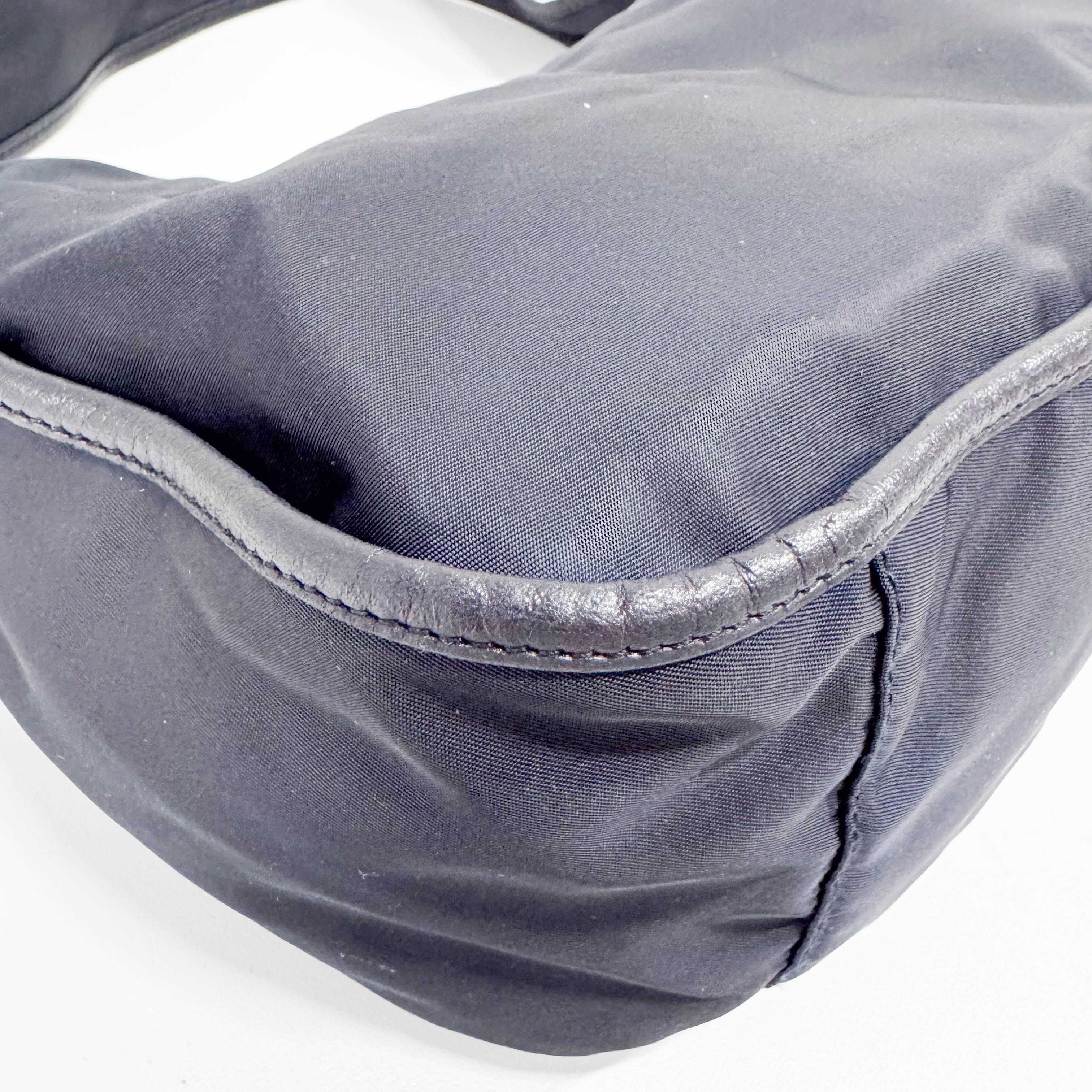 Nylon Black Shoulder Bag