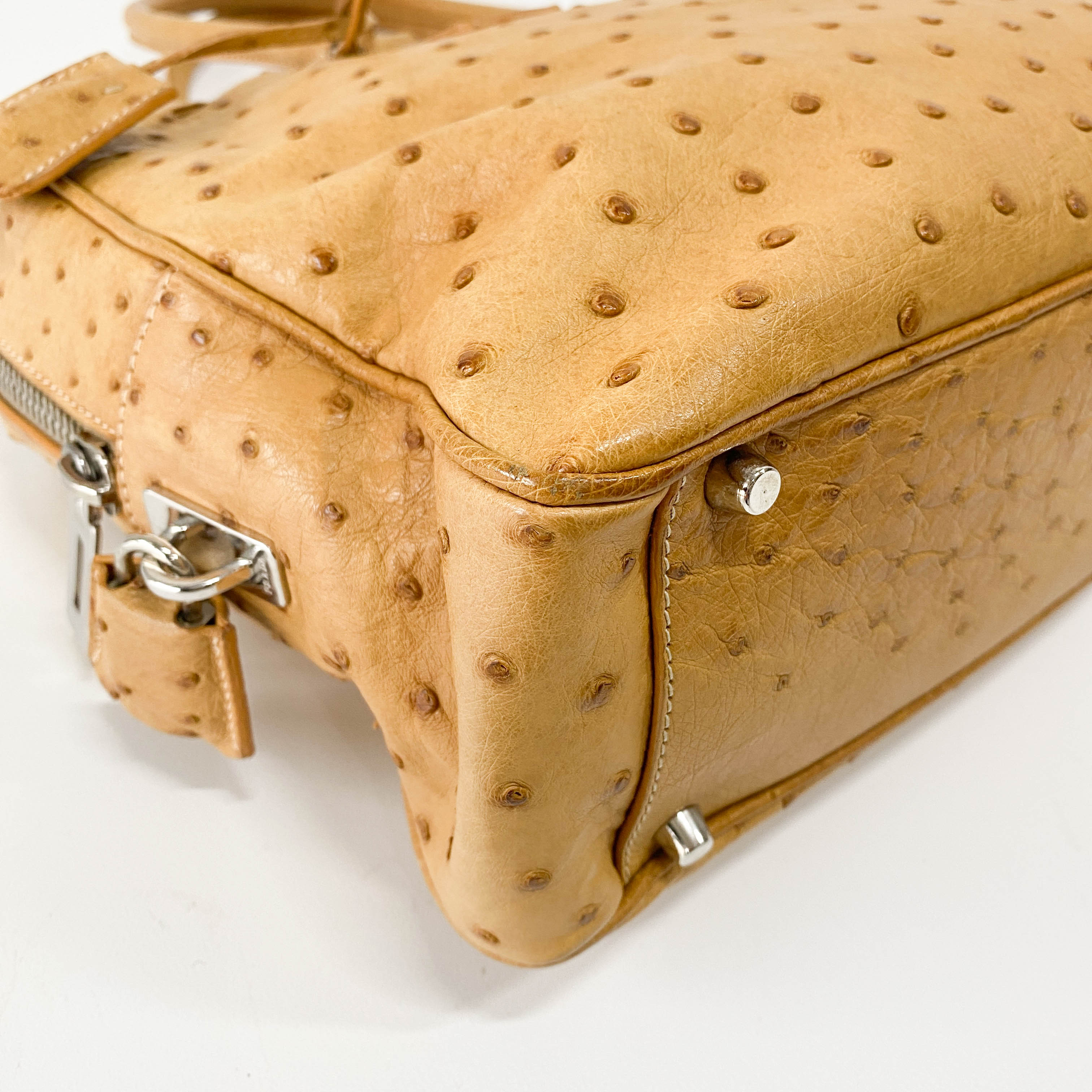 Light Brown Horizontal Leather Shoulder Bag