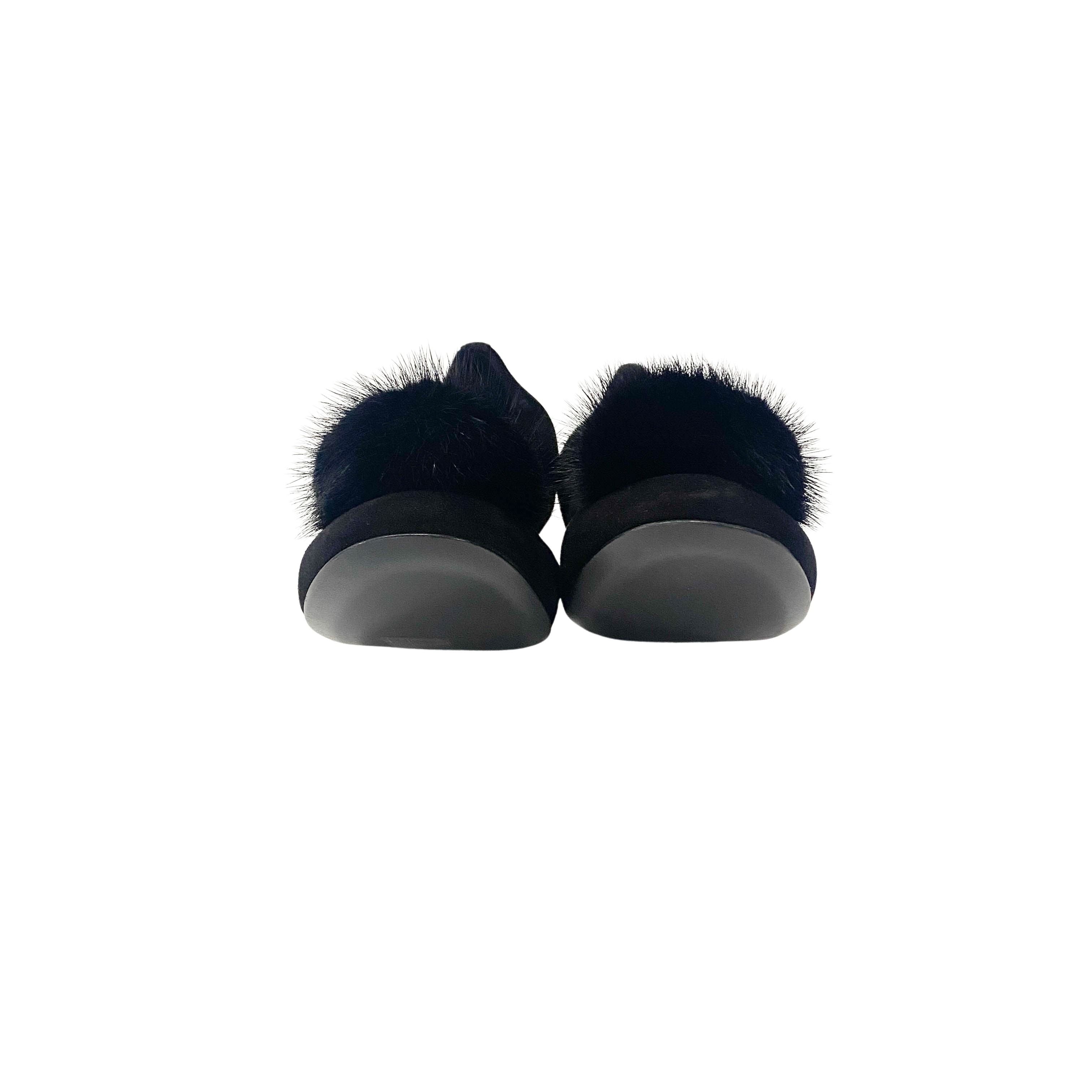 Pride Flat Ballerina Black Suede Shoes