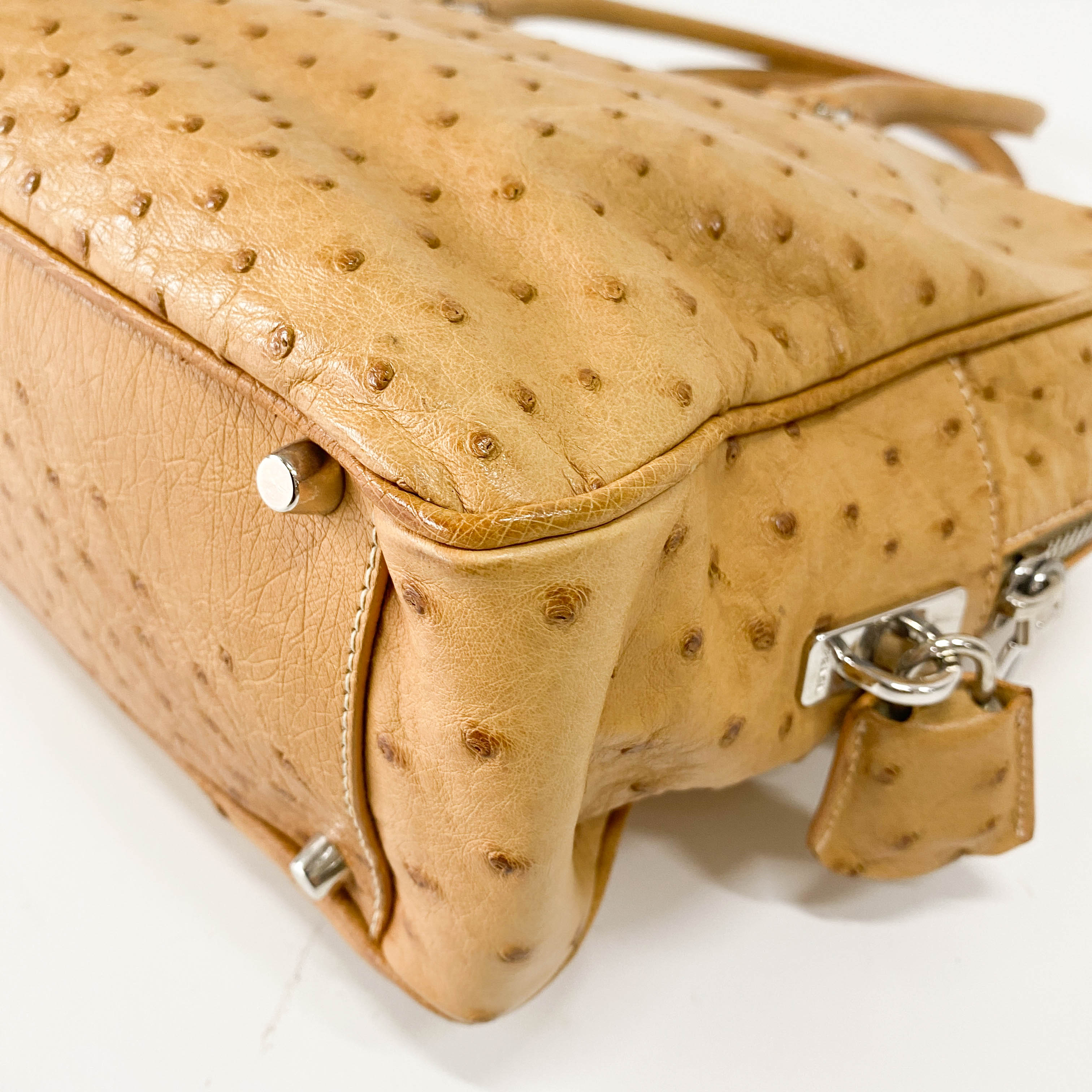 Light Brown Horizontal Leather Shoulder Bag