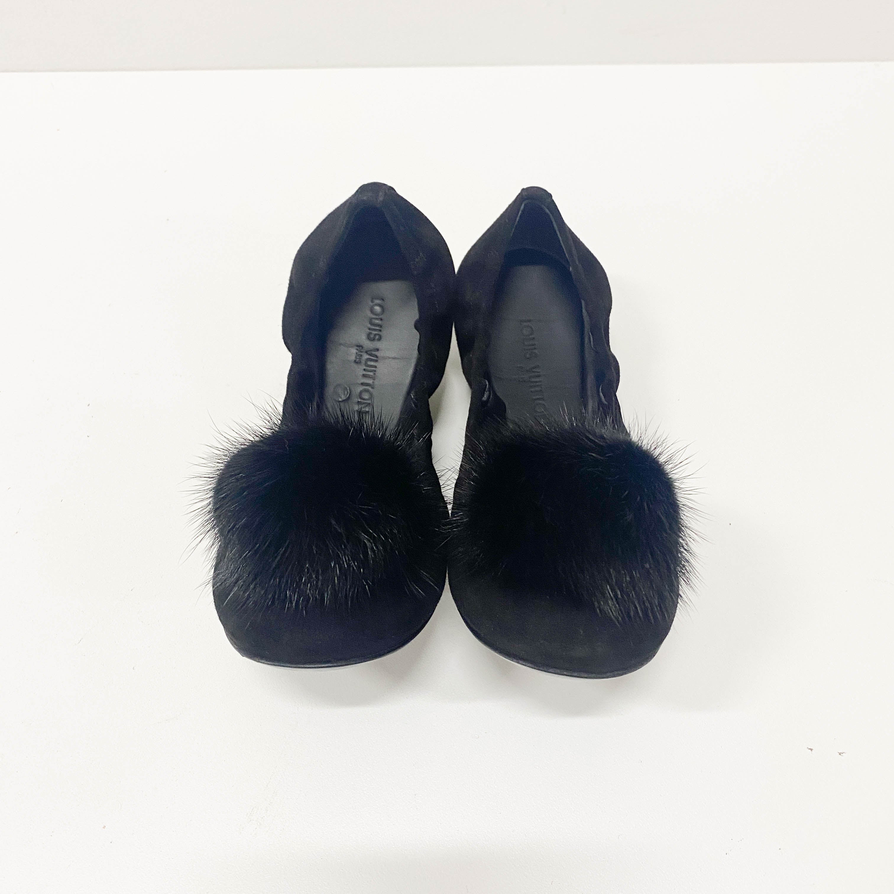 Pride Flat Ballerina Black Suede Shoes
