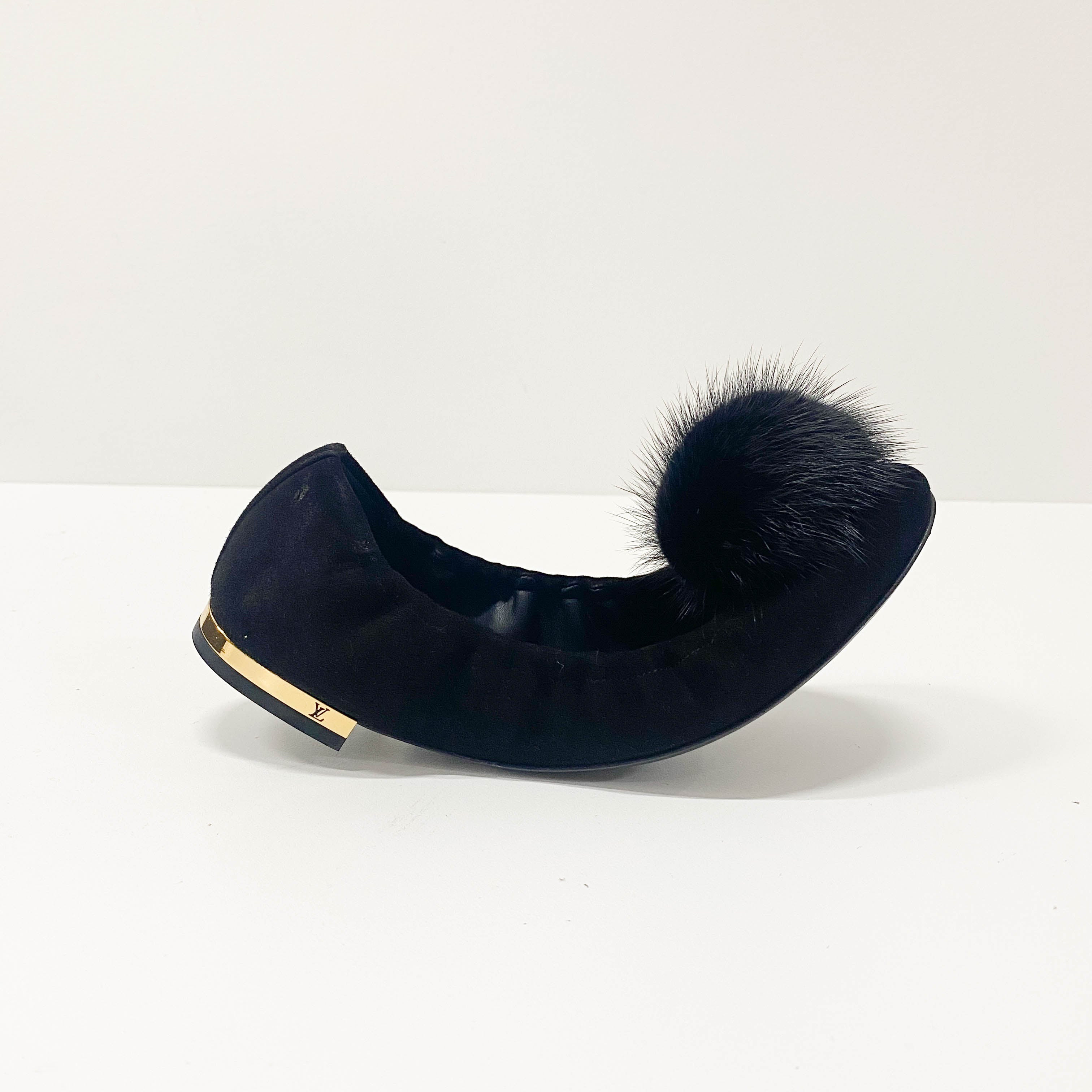 Pride Flat Ballerina Black Suede Shoes