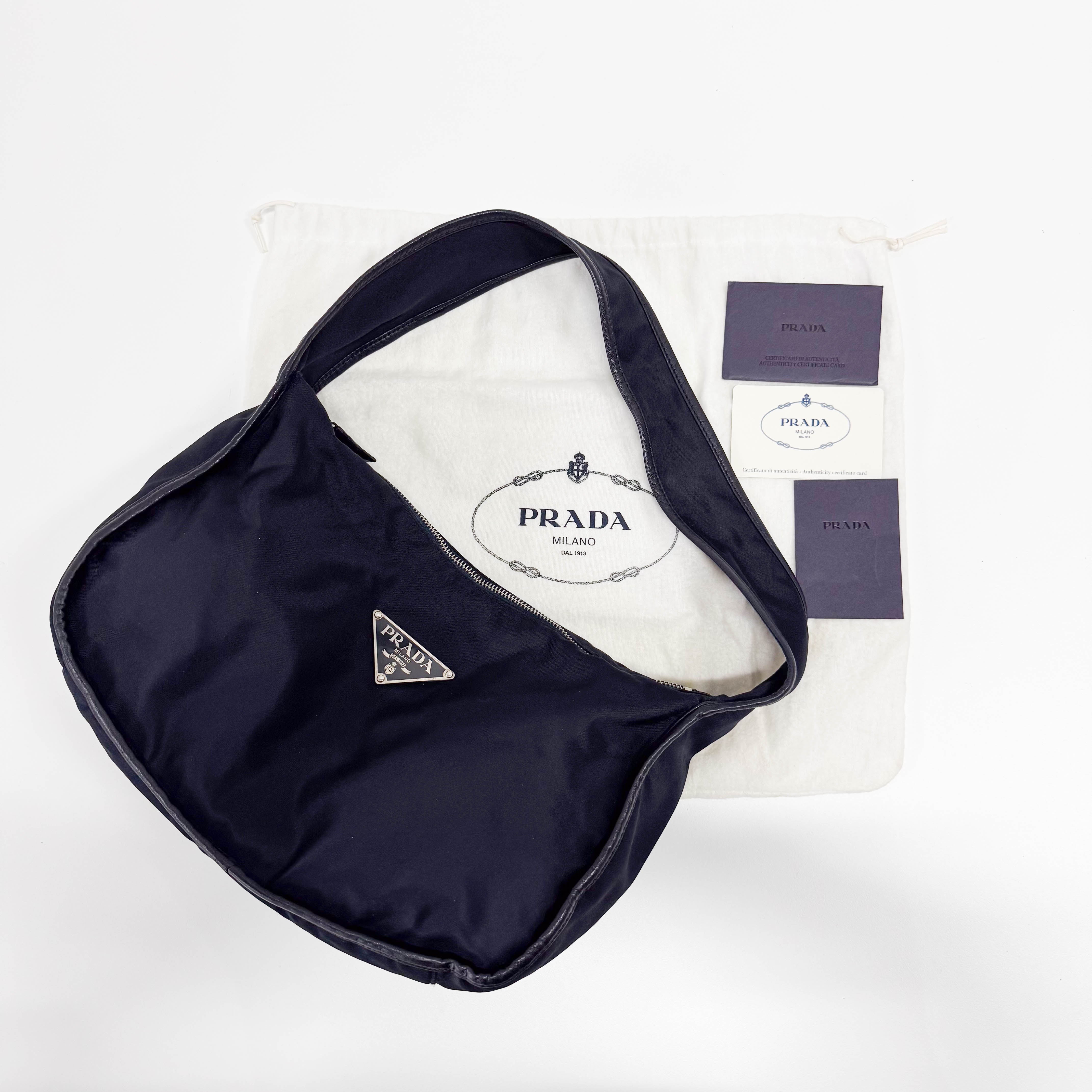 Nylon Black Shoulder Bag