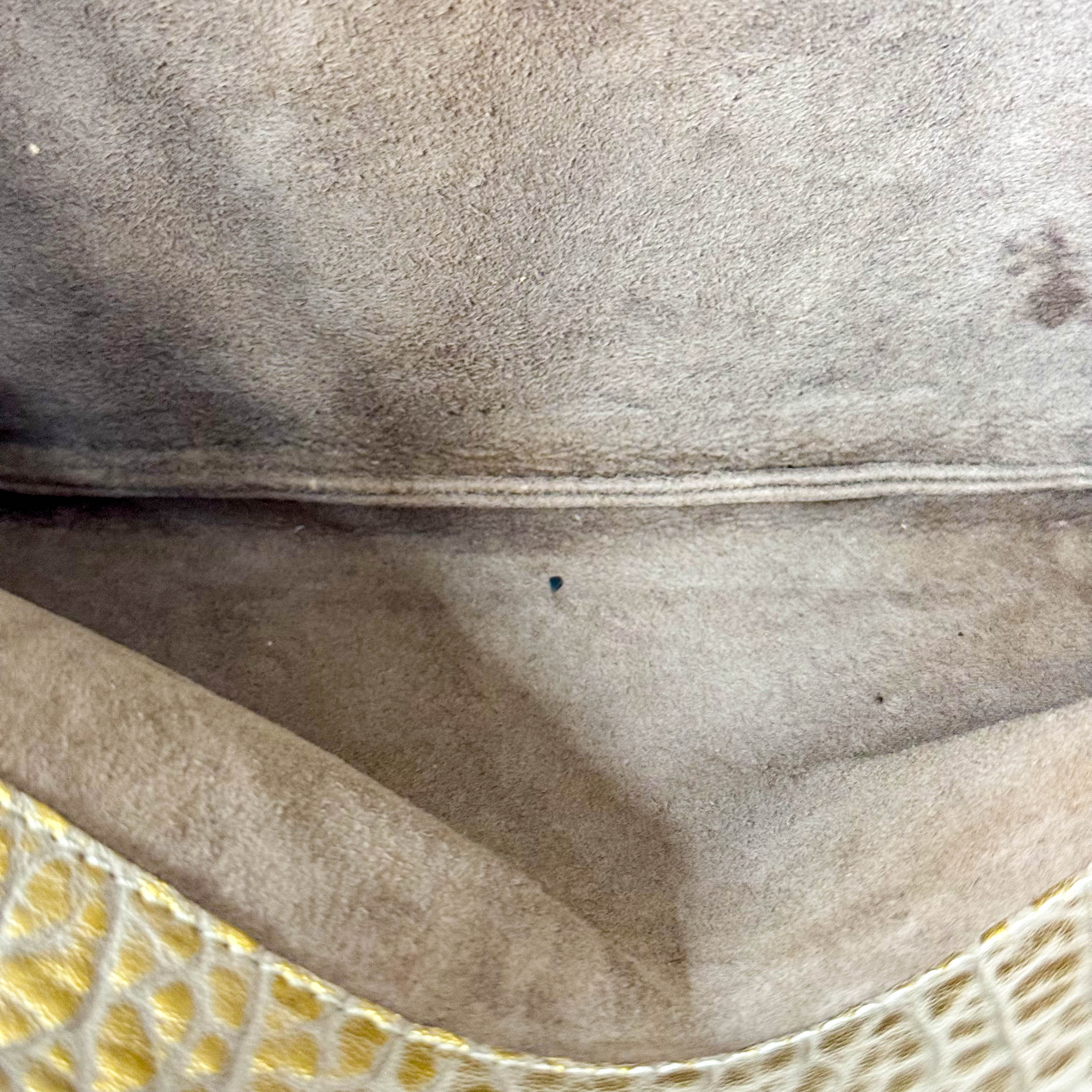 Intrecciato Gold Leather Chain Shoulder Bag