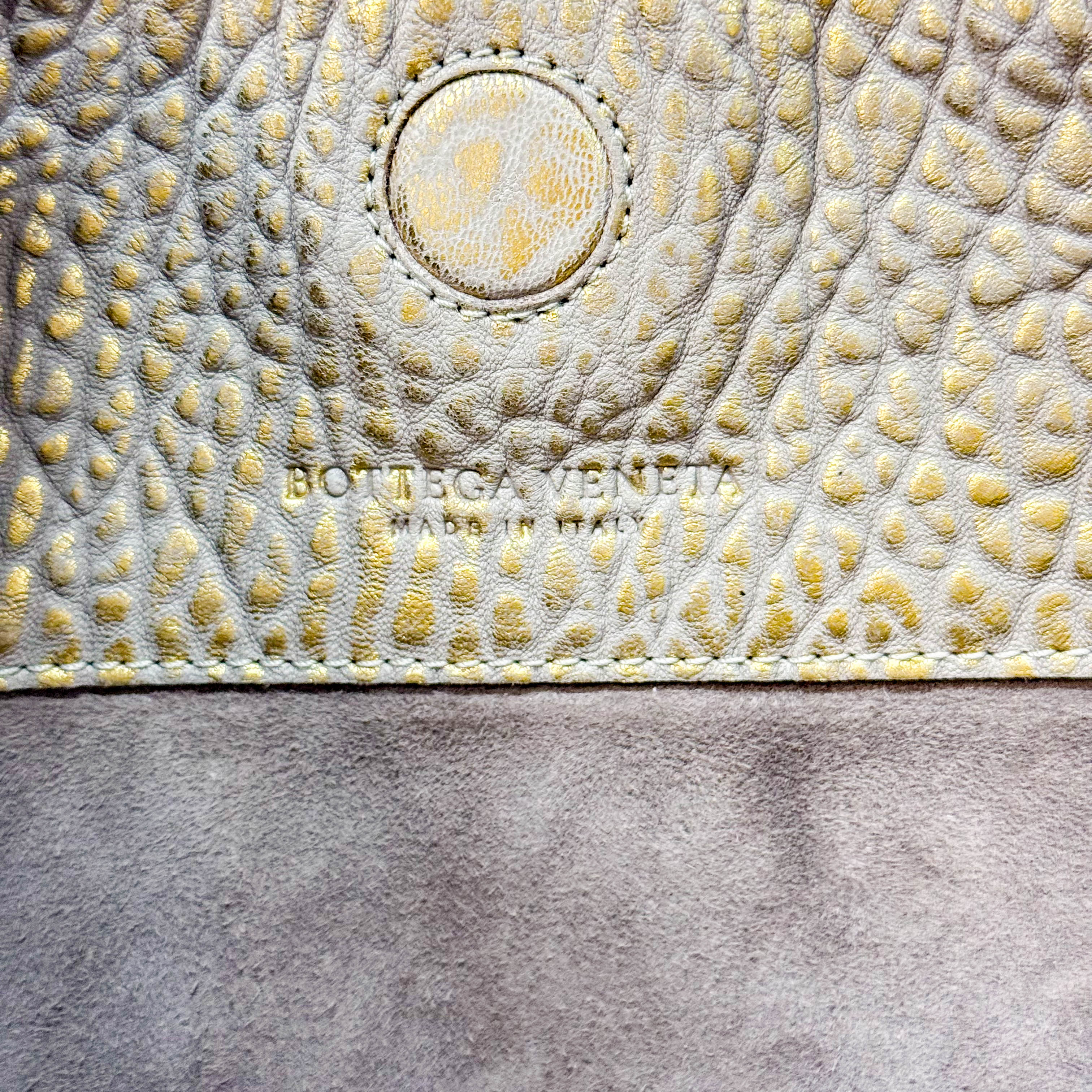 Intrecciato Gold Leather Chain Shoulder Bag