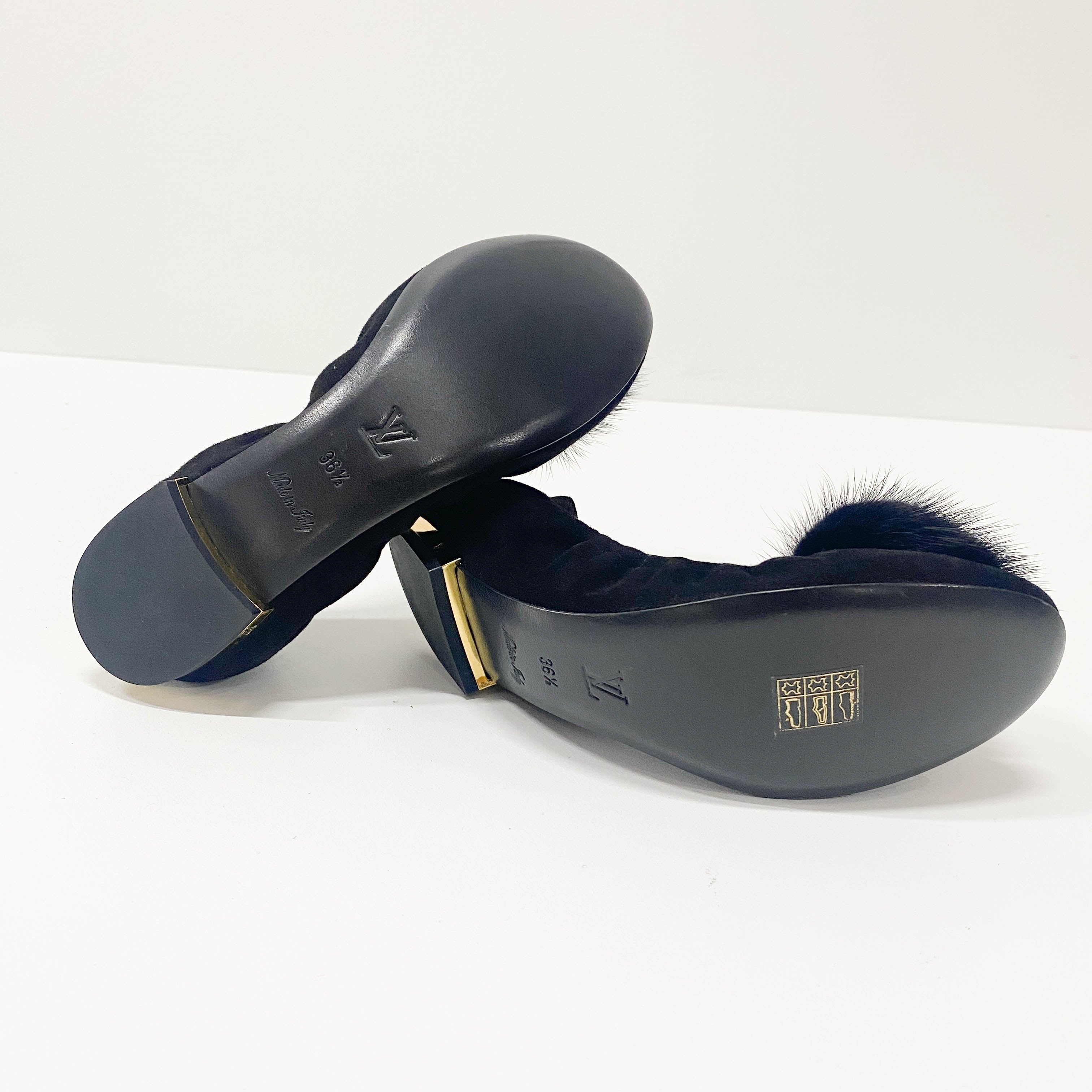 Pride Flat Ballerina Black Suede Shoes