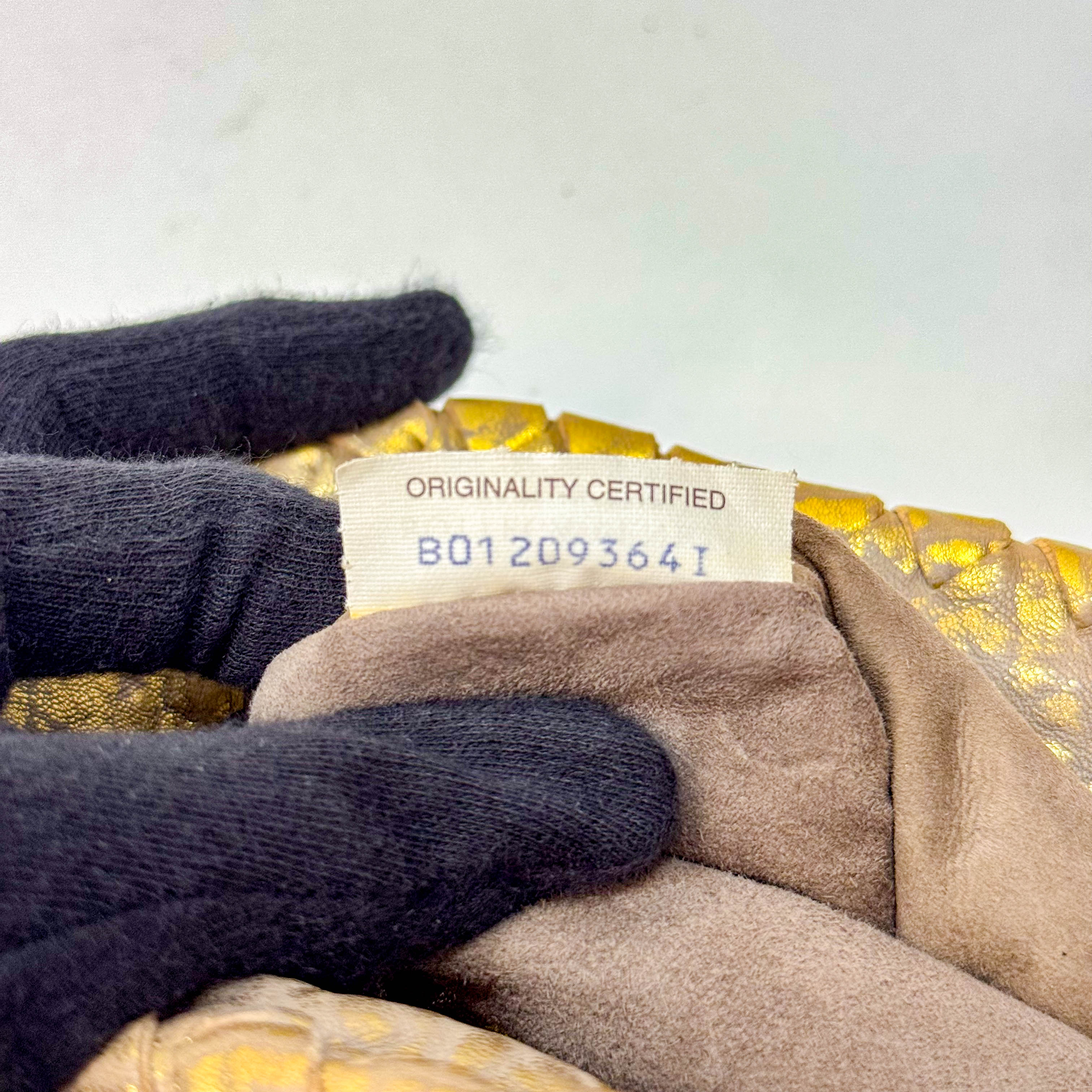 Intrecciato Gold Leather Chain Shoulder Bag