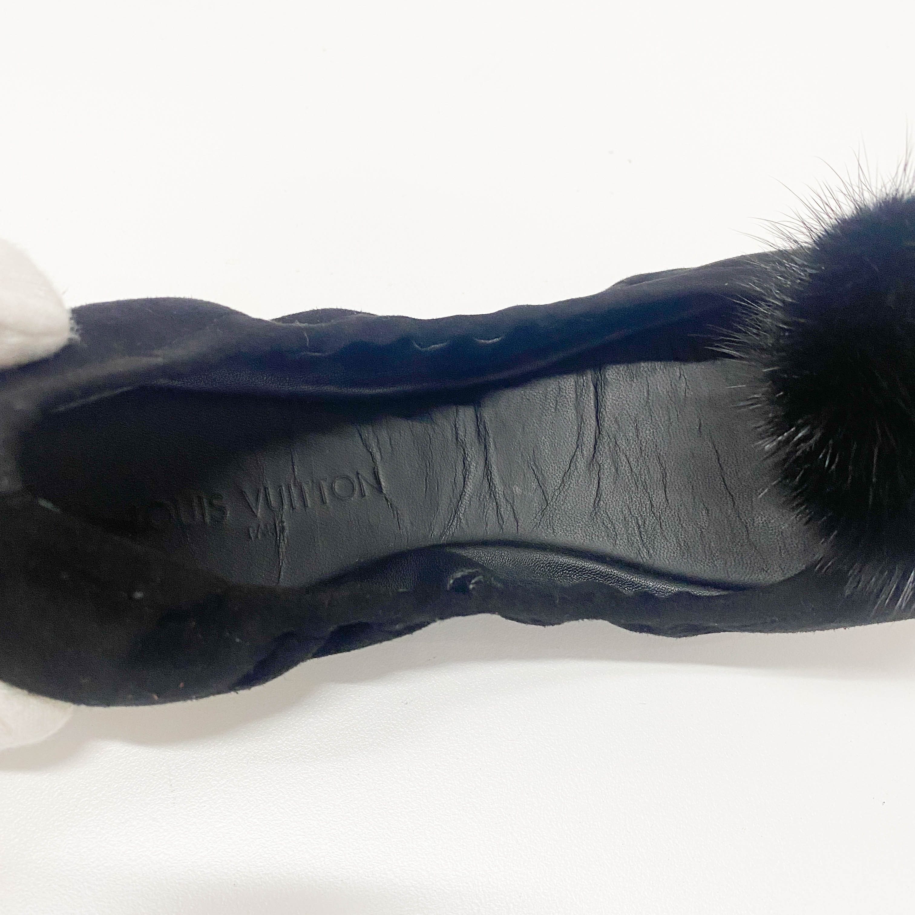 Pride Flat Ballerina Black Suede Shoes