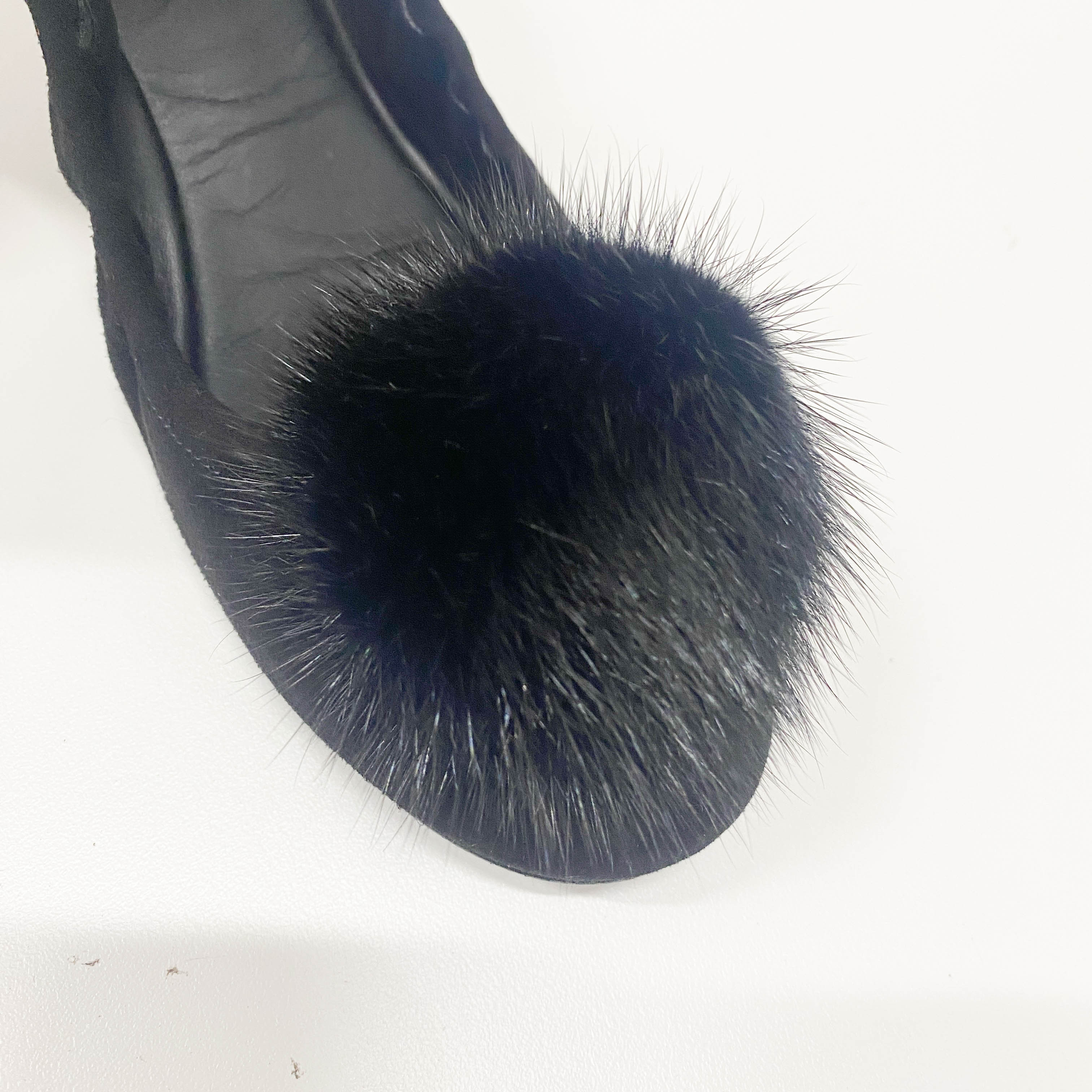 Pride Flat Ballerina Black Suede Shoes