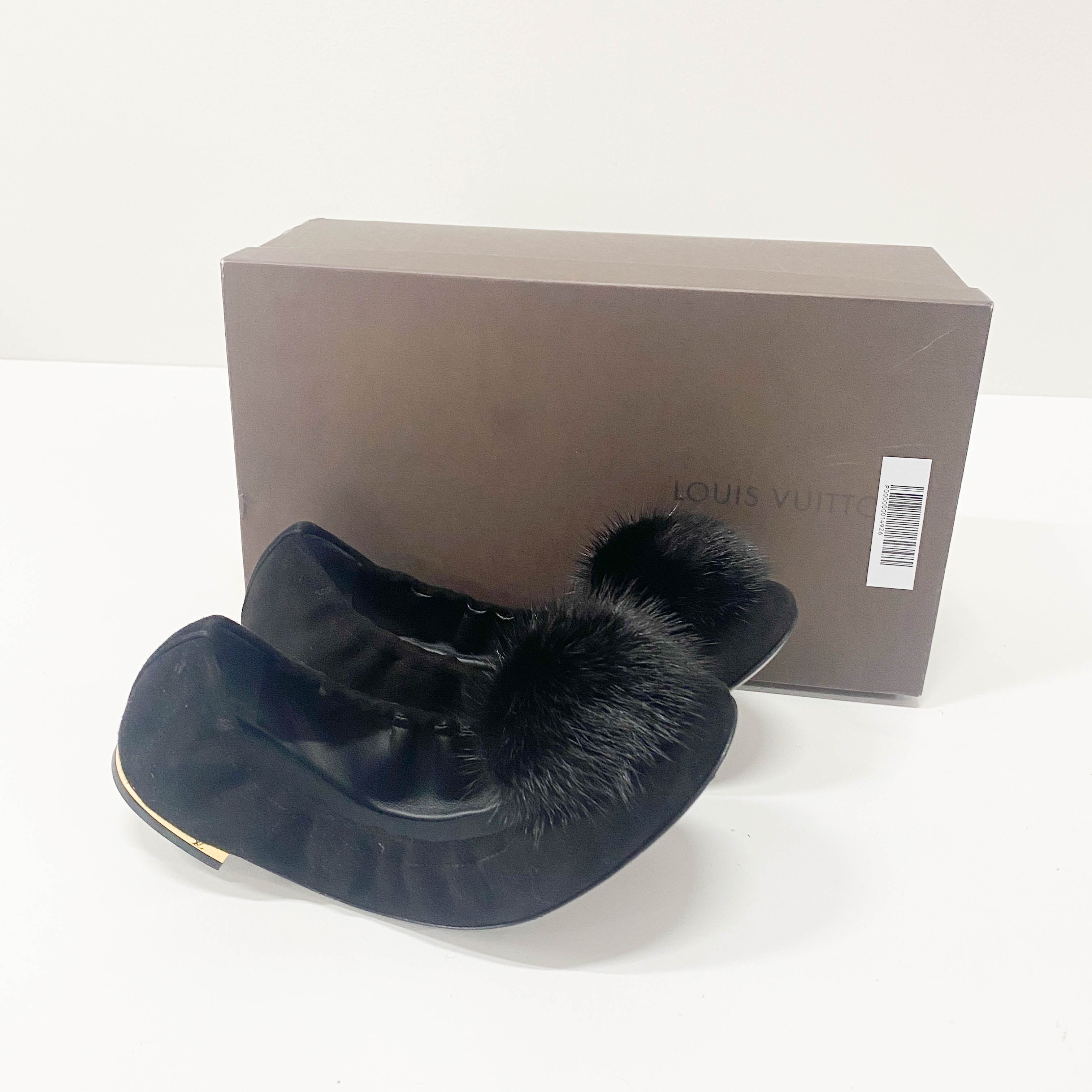 Pride Flat Ballerina Black Suede Shoes