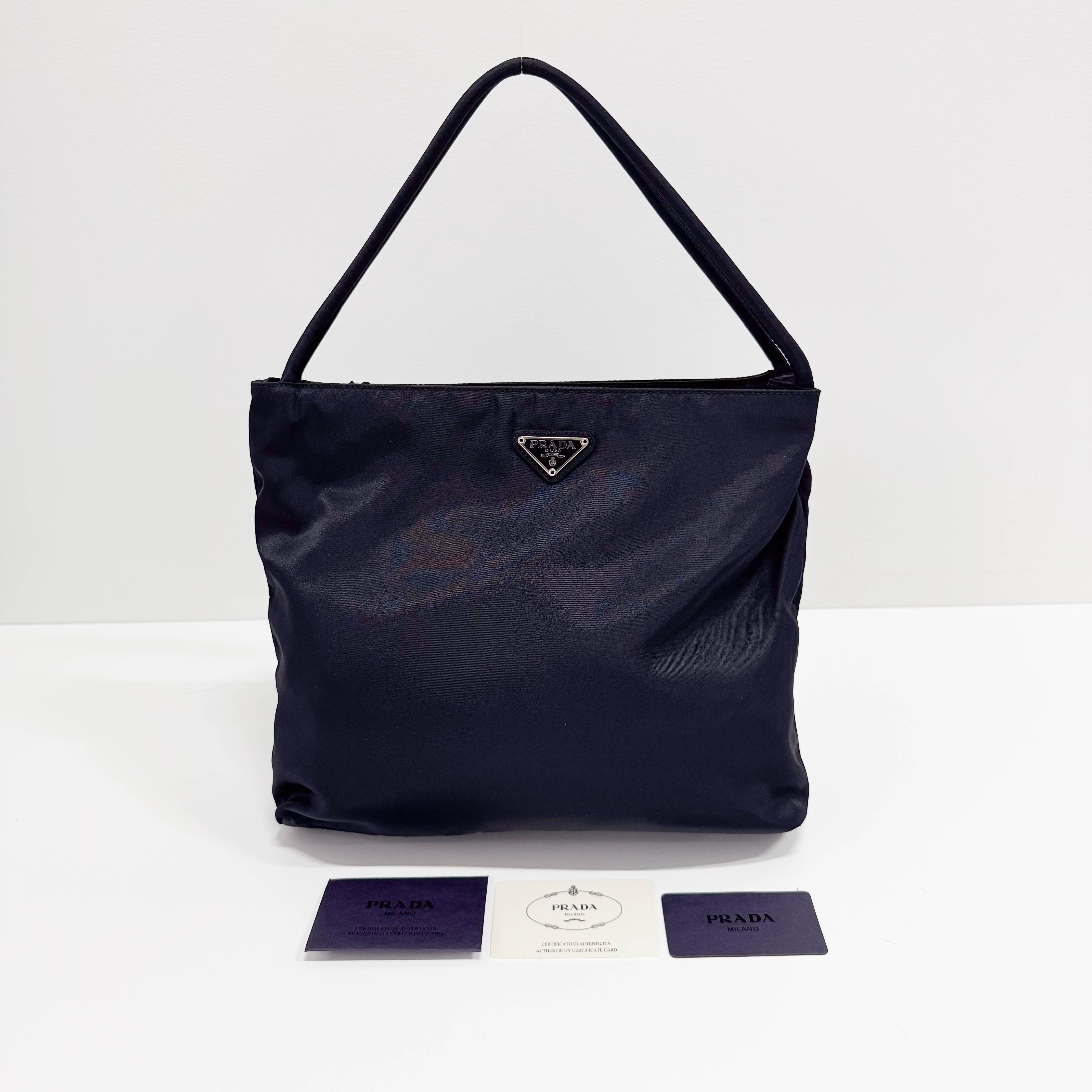 Tessuto Nylon Black Tote Bag