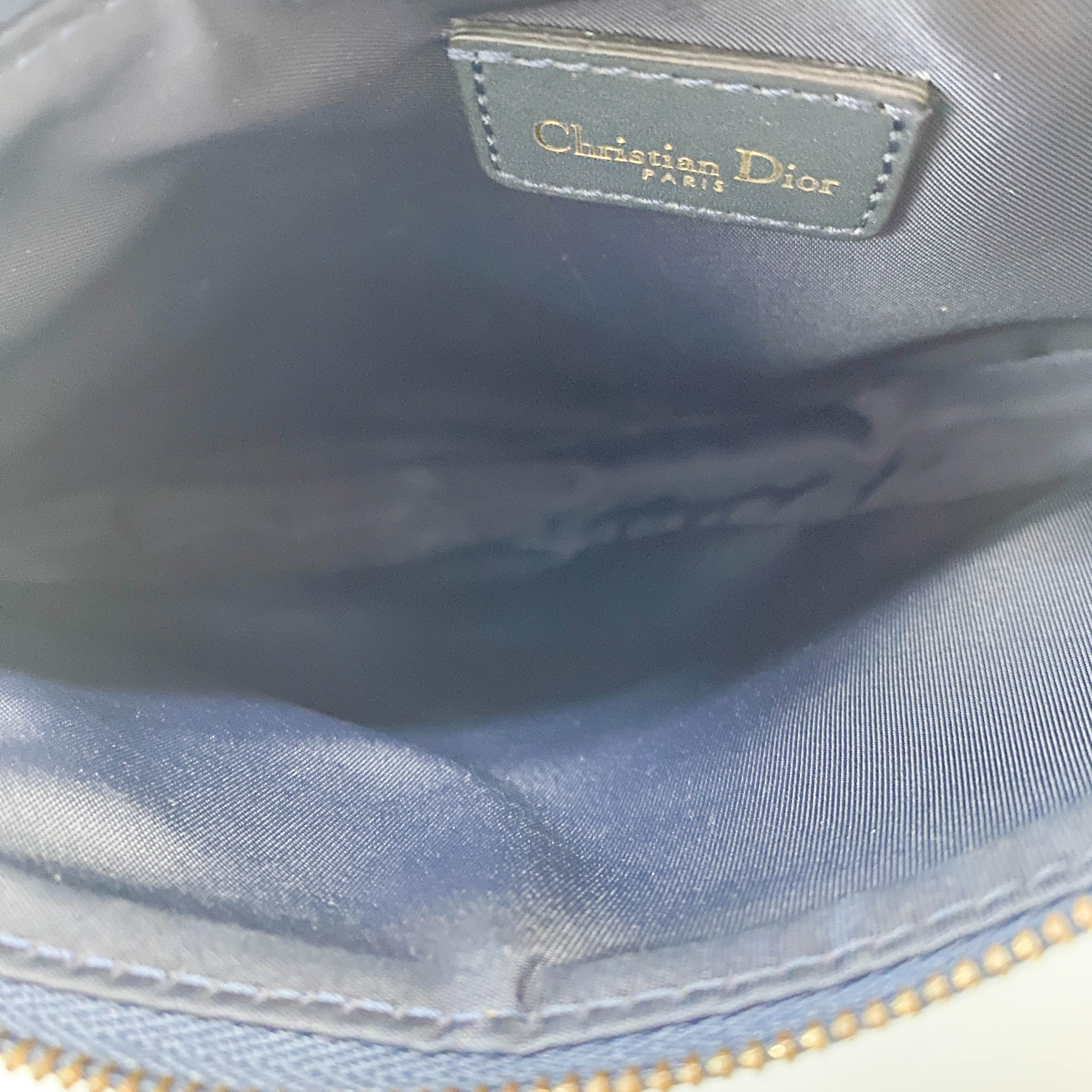 Saddle Mini Navy Oblique Tweed Shoulder Bag