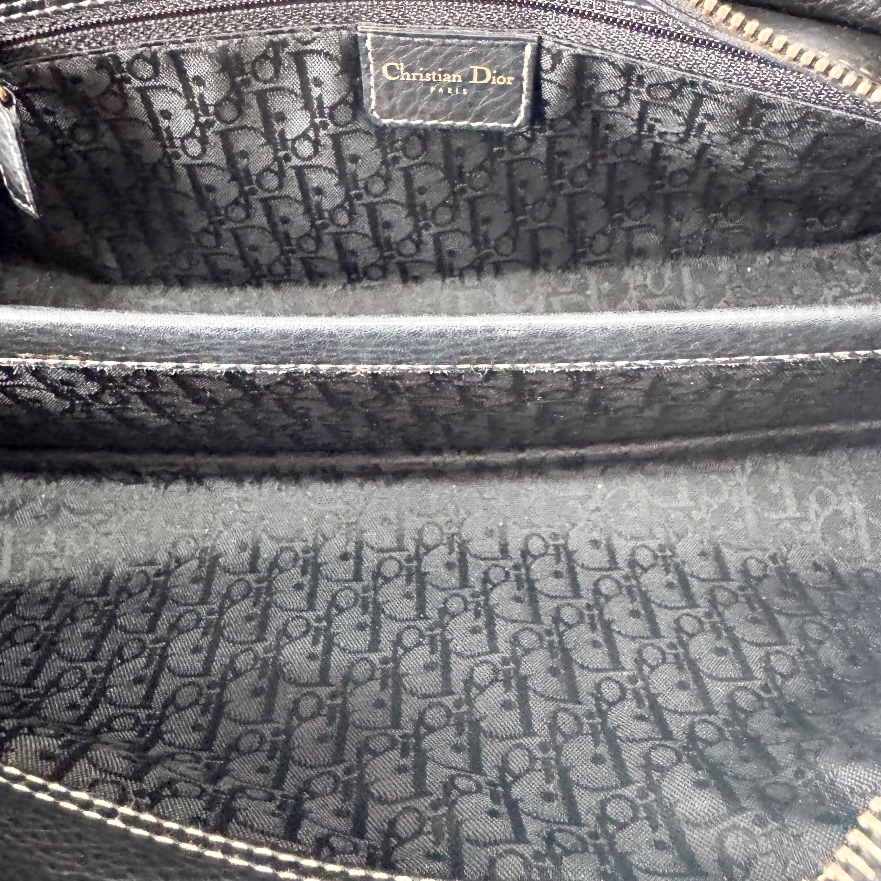 Lady Dior Black Leather Shoulder Bag