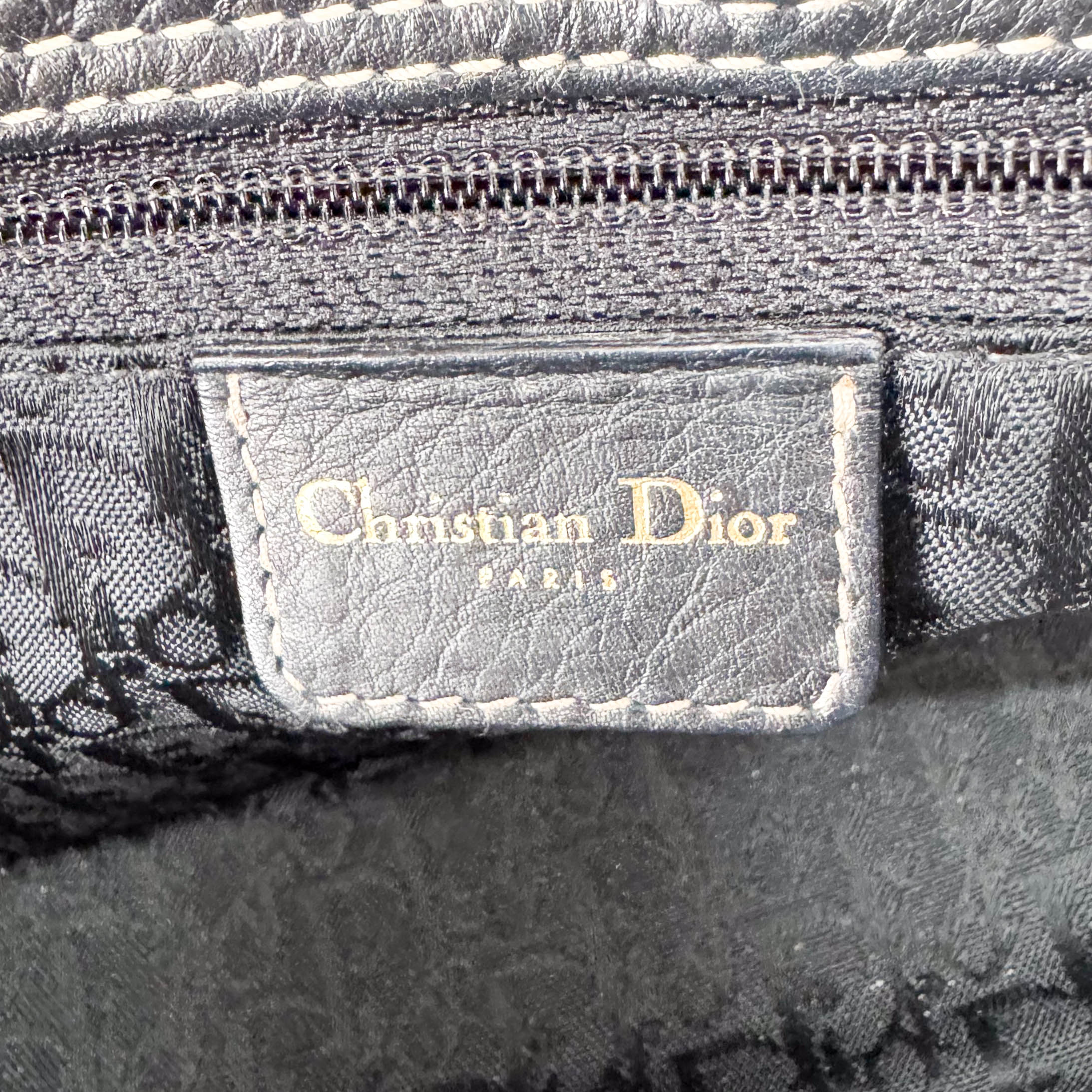 Lady Dior Black Leather Shoulder Bag