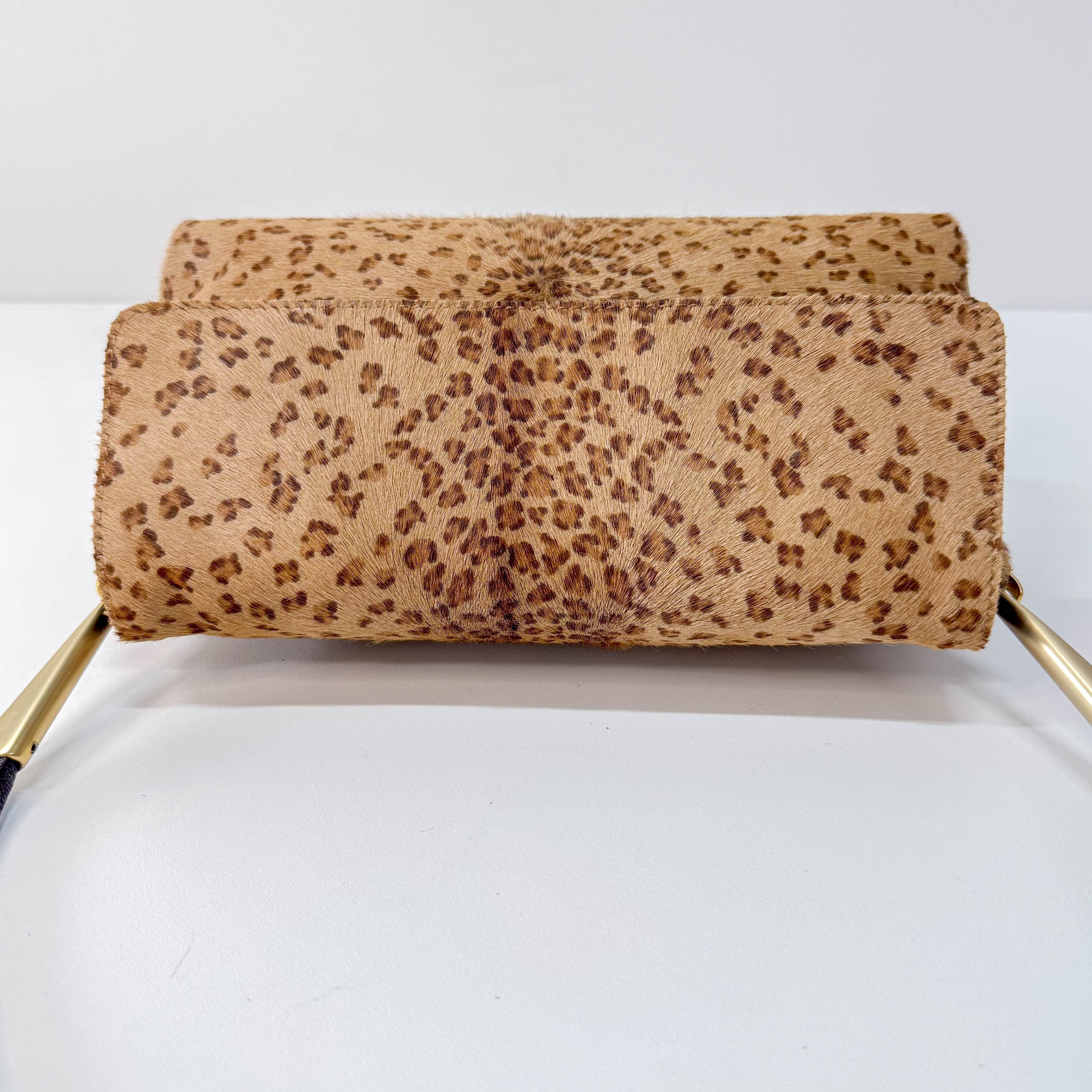 Brown Animal Print Pony Hair Shoulder Bag