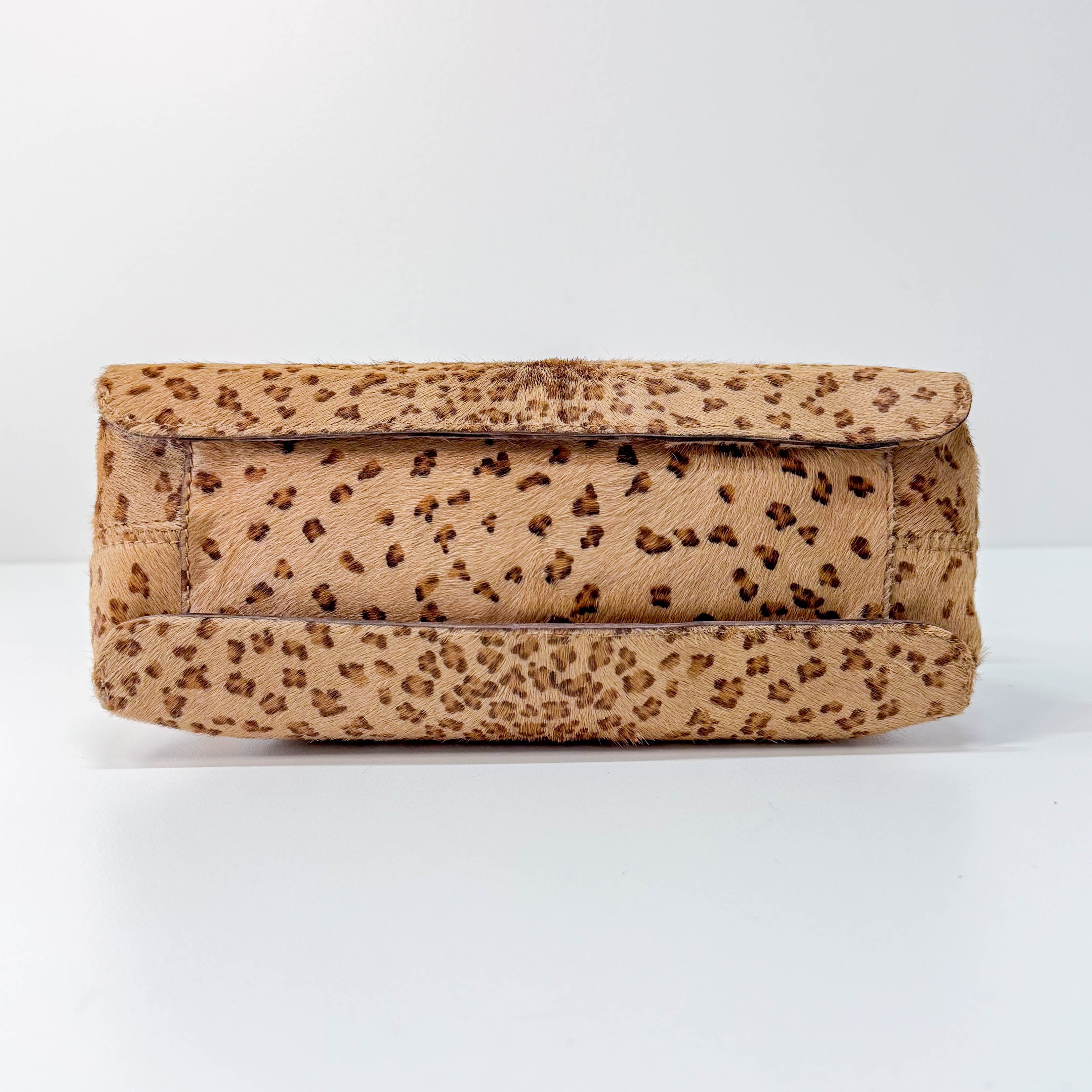 Brown Animal Print Pony Hair Shoulder Bag