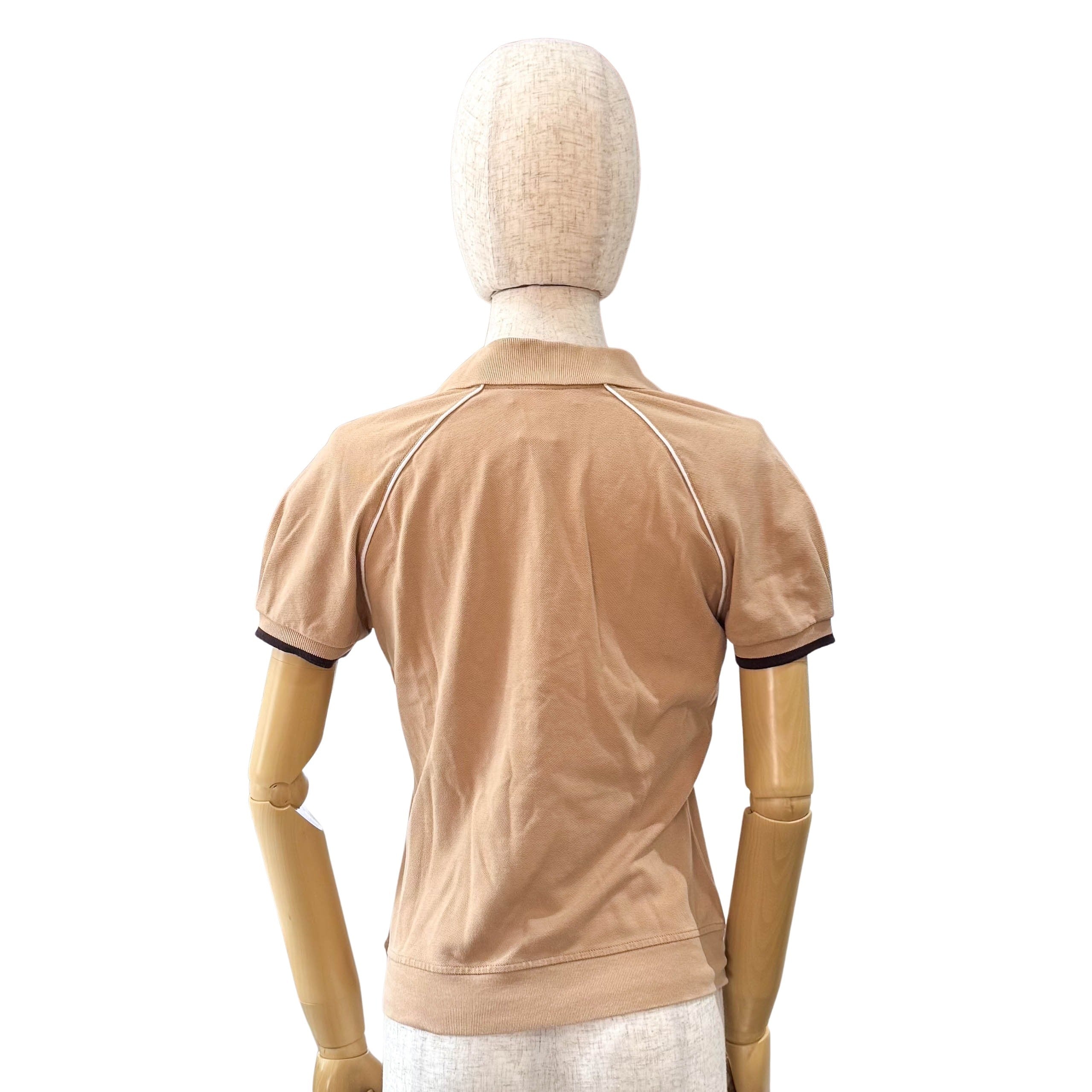 Vintage Brown Cotton Polo Shirt SIZE S