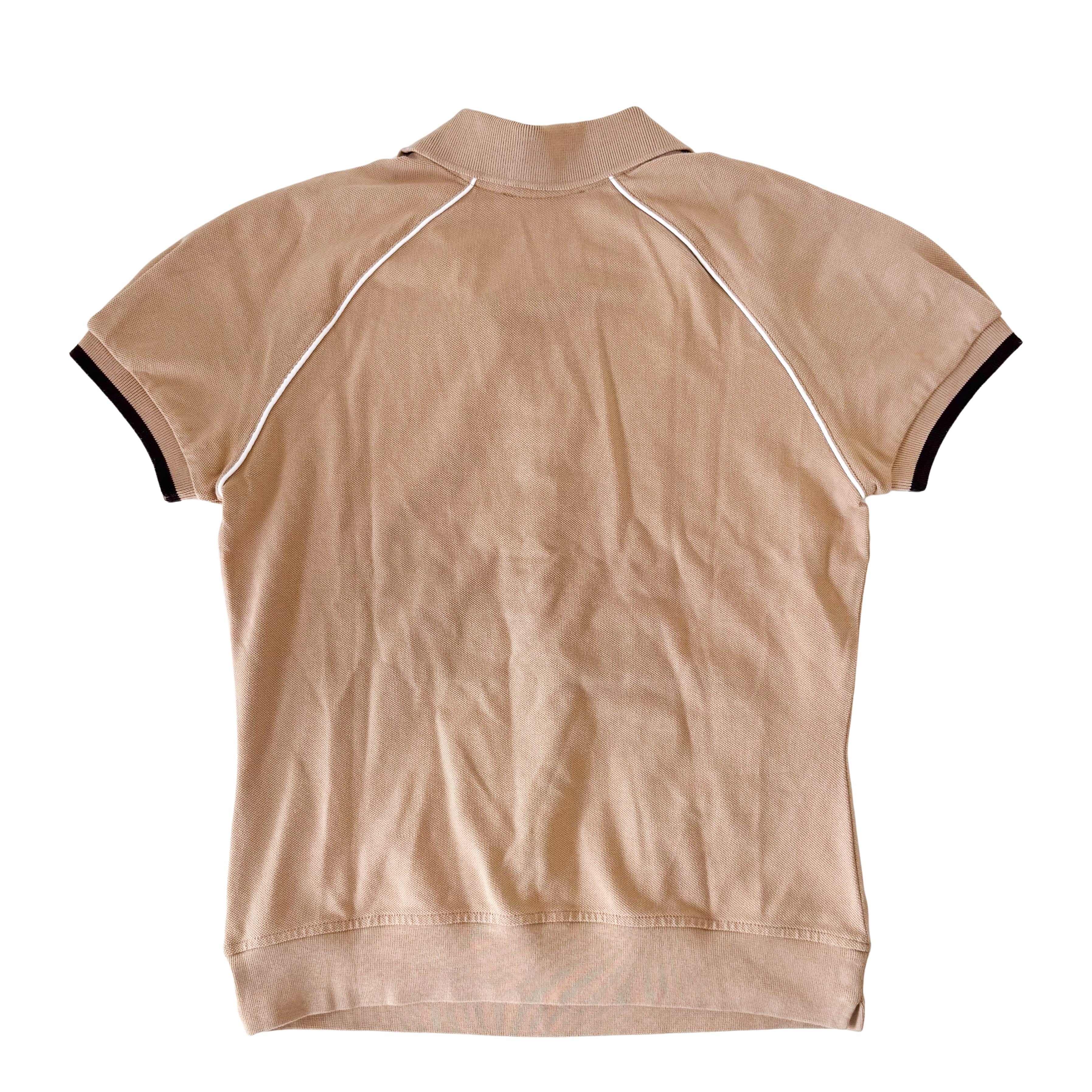 Vintage Brown Cotton Polo Shirt SIZE S