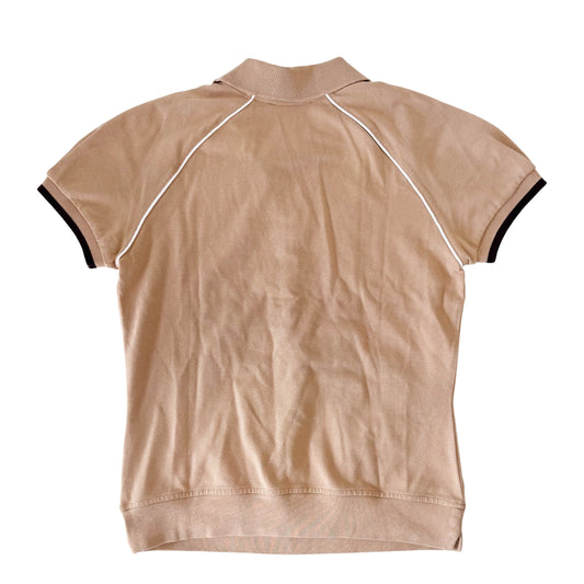 Vintage Brown Cotton Polo Shirt SIZE S