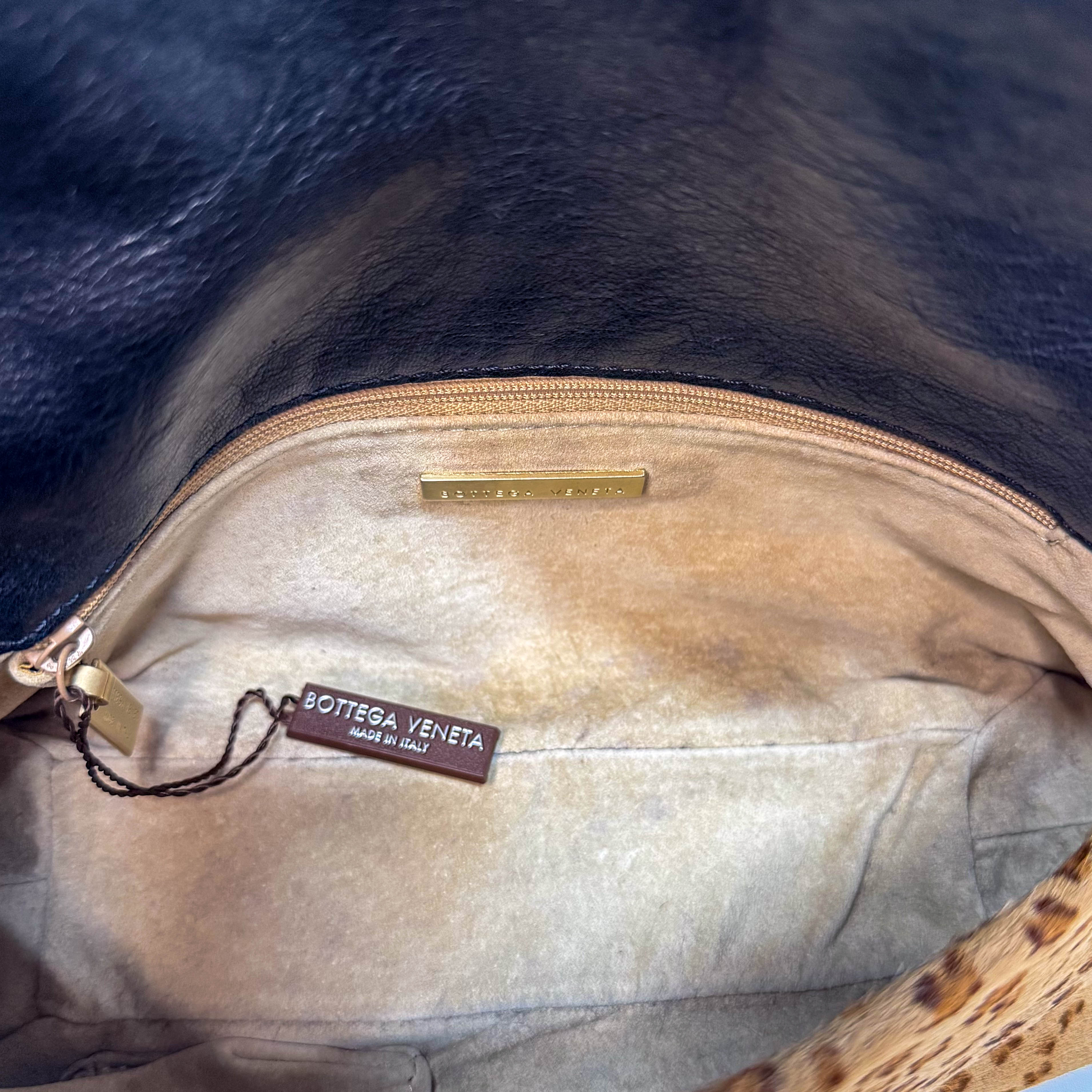 Brown Animal Print Pony Hair Shoulder Bag