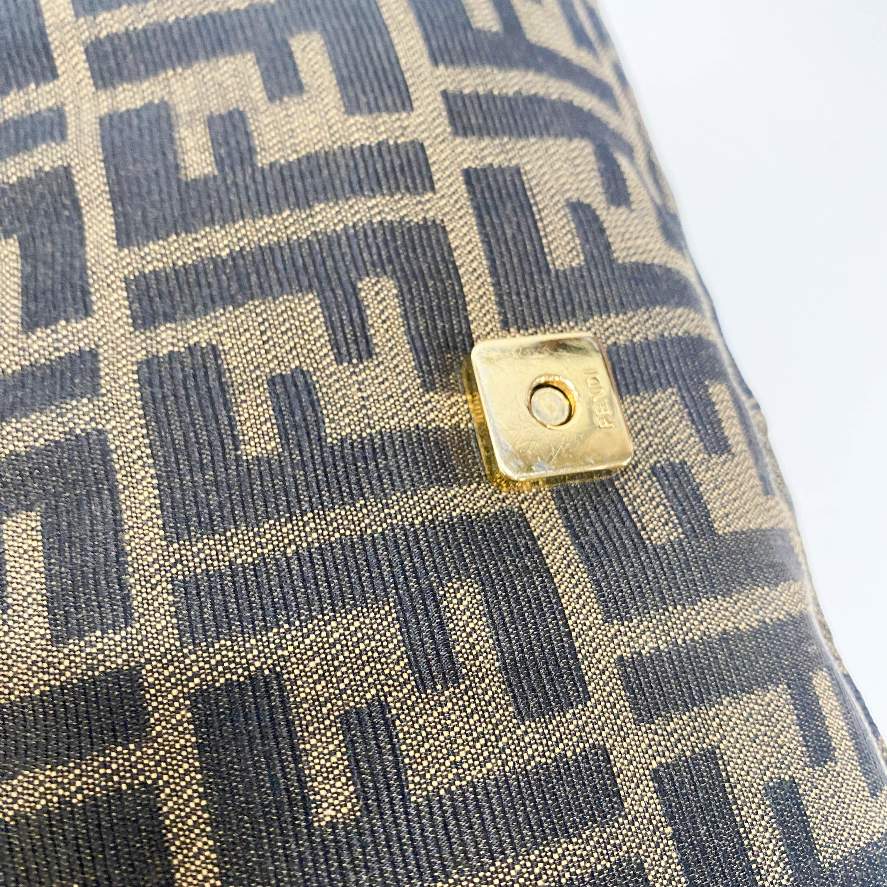 Zucca Baguette Brown Coated Canvas Shoulder Bag