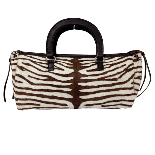 Prada Zebra Print Calf Hair Top Handle Bag