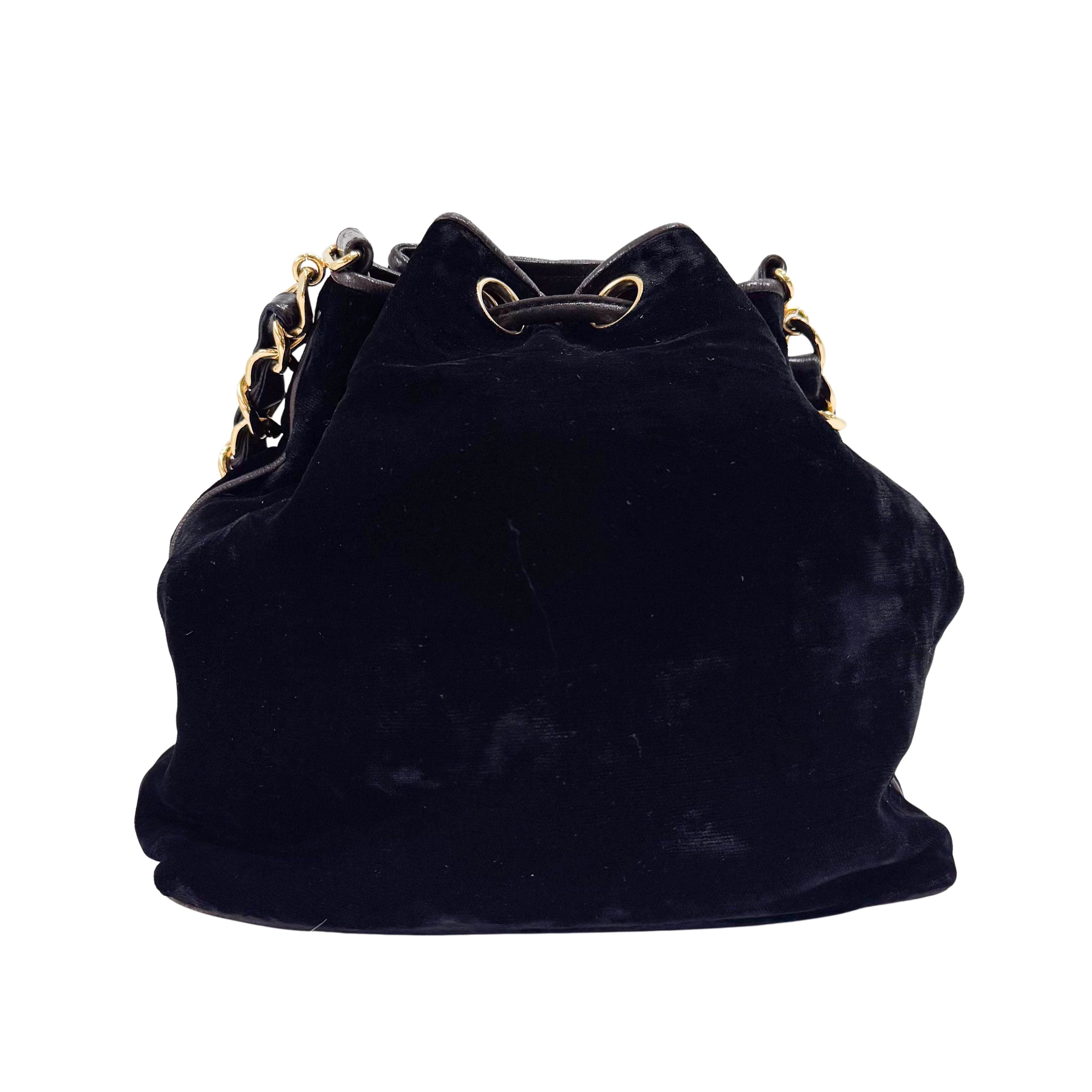 Black Velvet Crossbody Bag