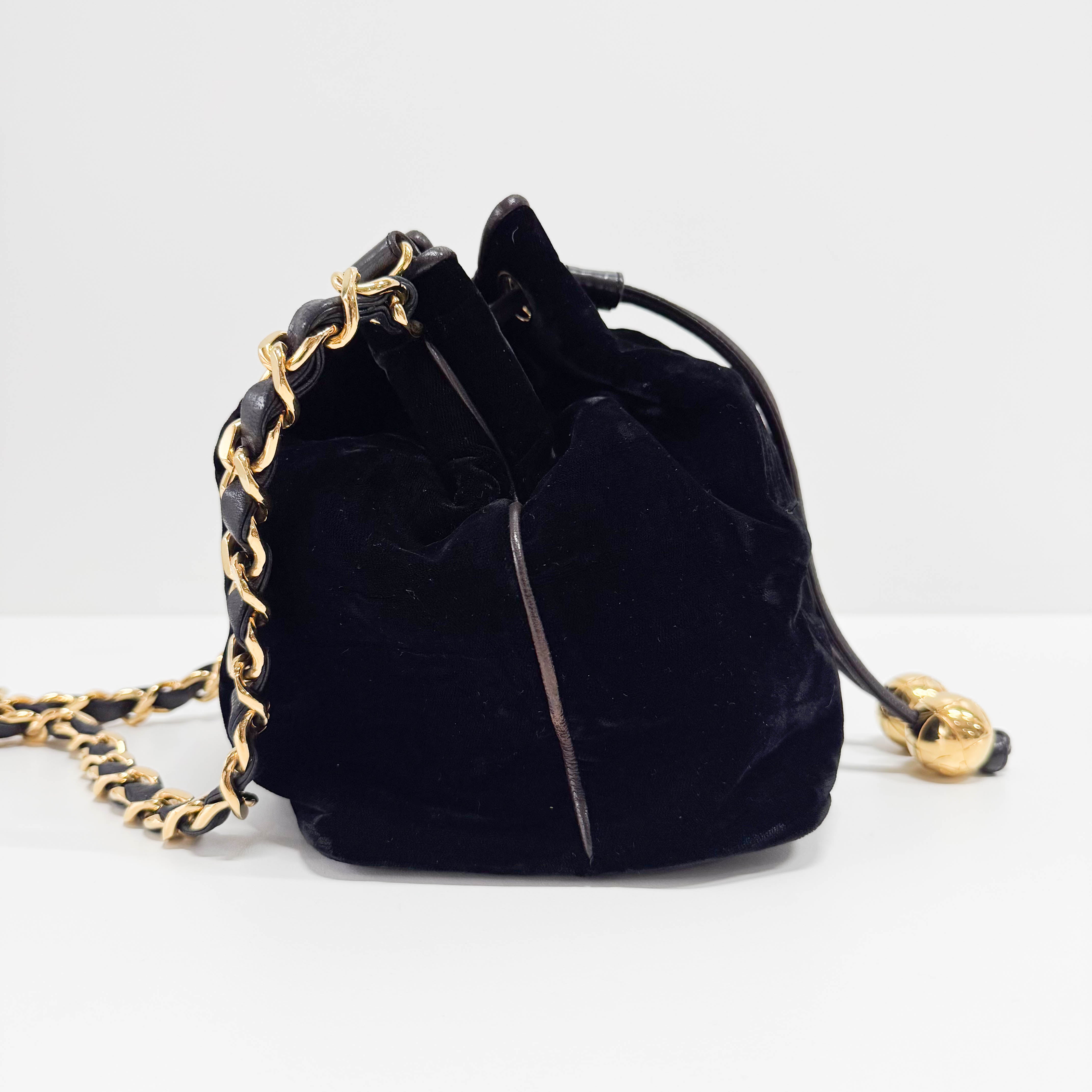 Black Velvet Crossbody Bag
