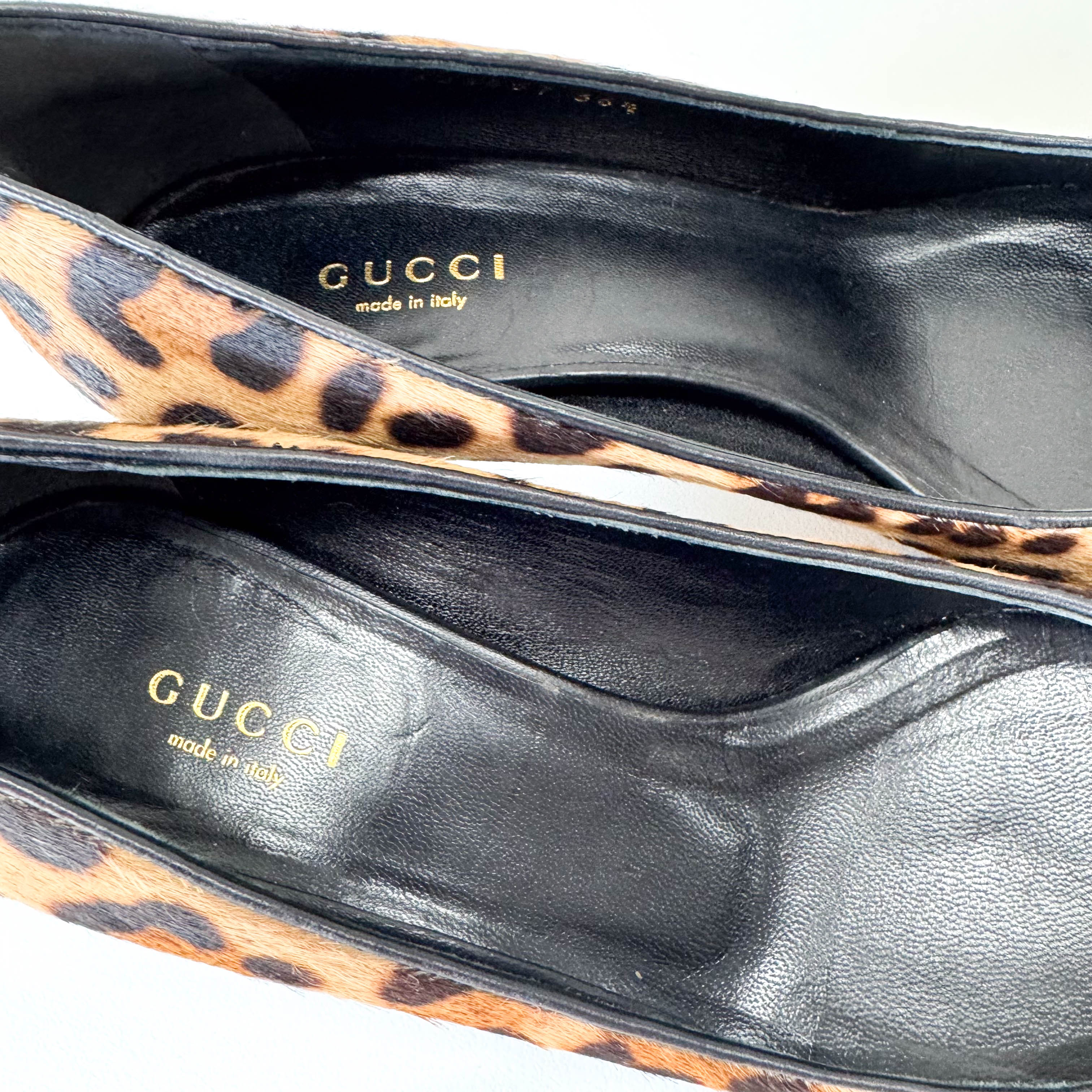 Horsebit Leopard Pony Hair Heels Size36.5