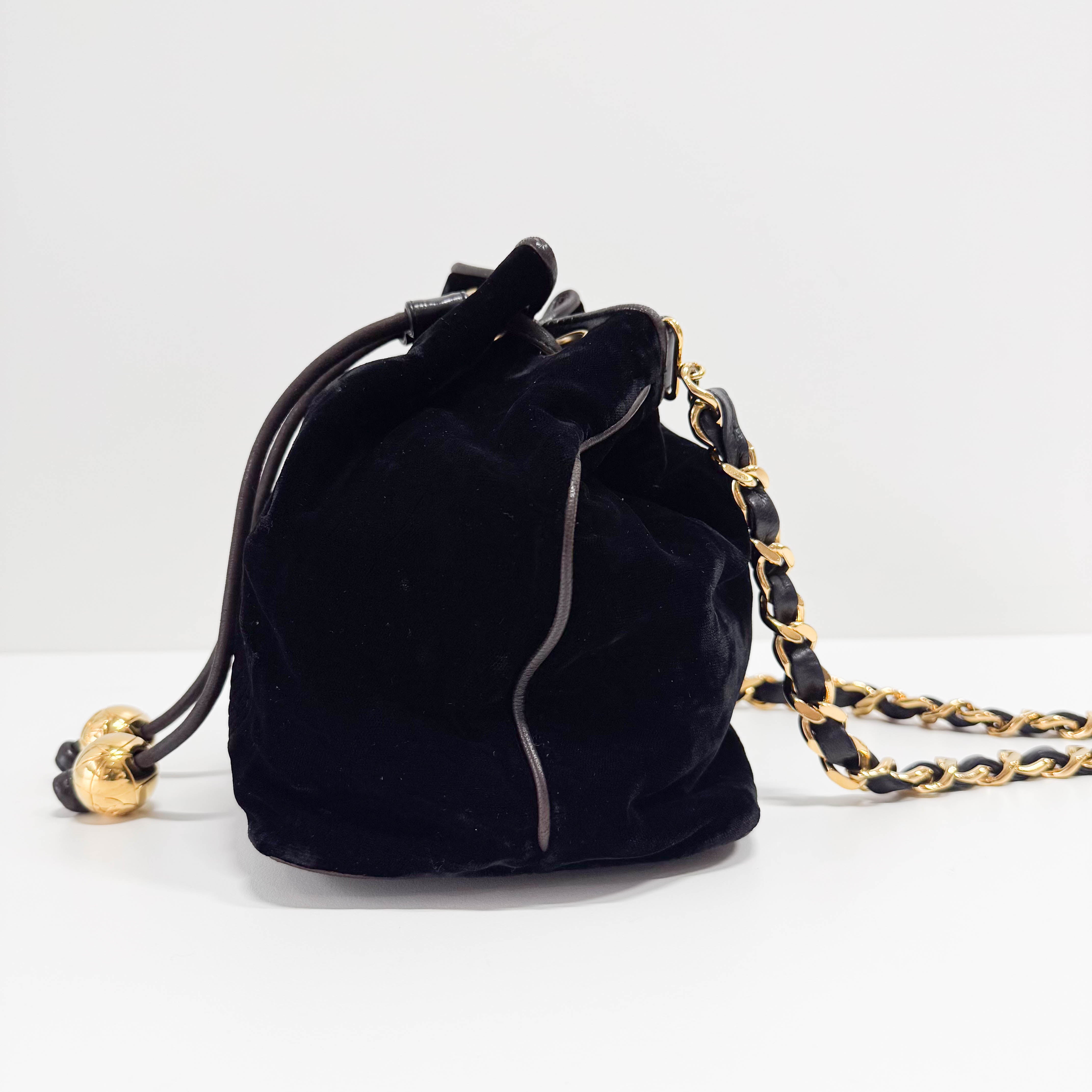 Black Velvet Crossbody Bag