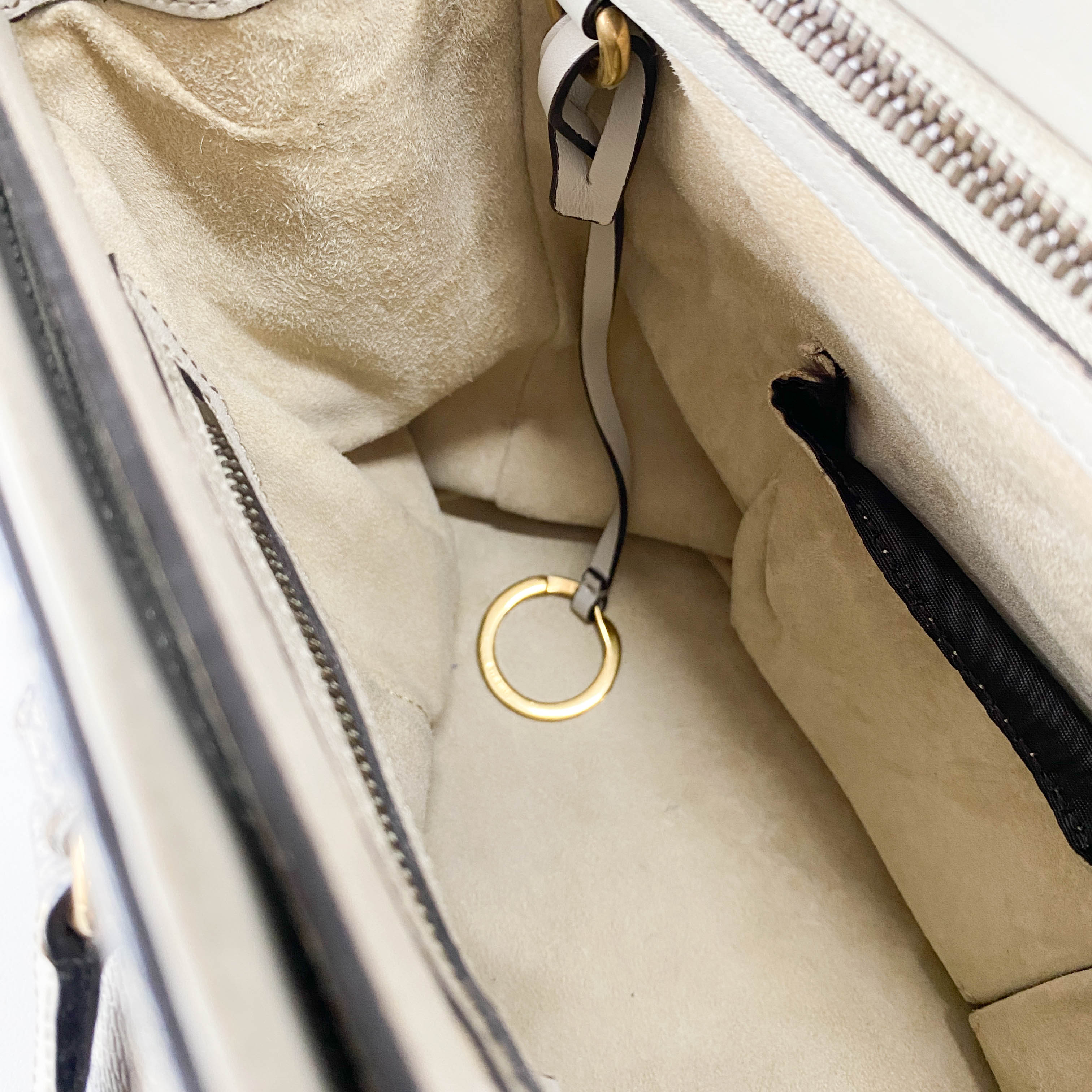 Horsebit Off-White Python Embossed Leather Shoulder Bag