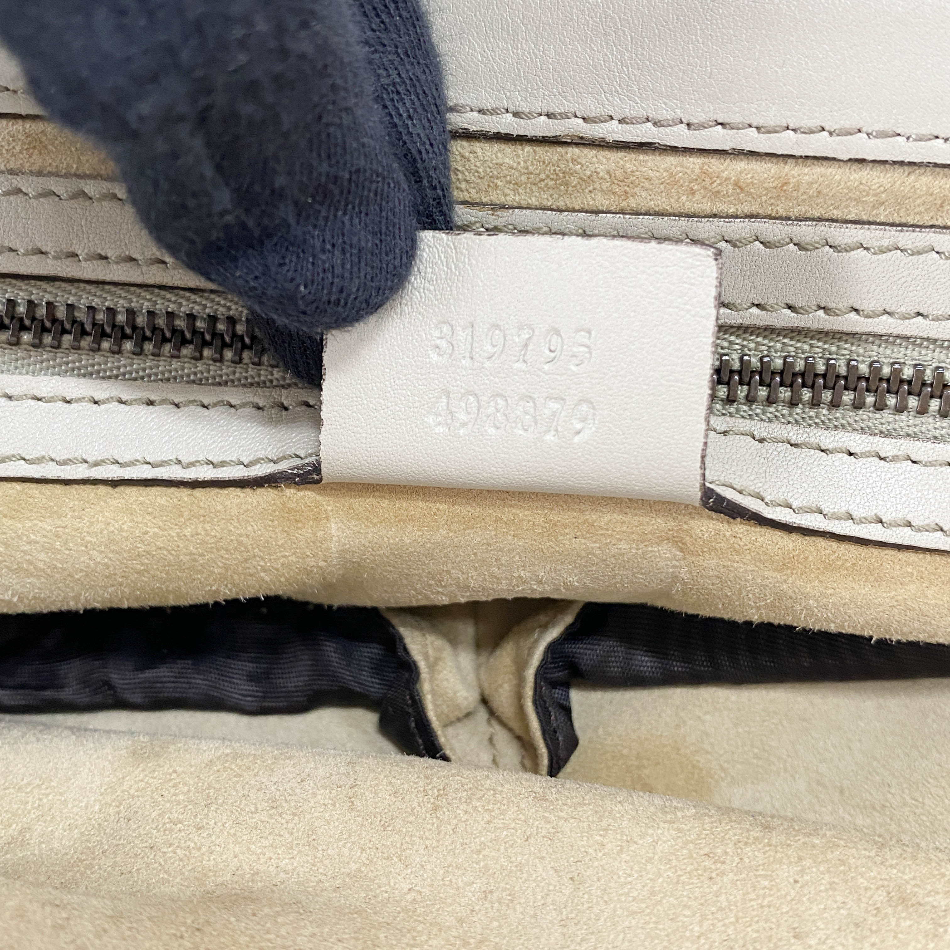 Horsebit Off-White Python Embossed Leather Shoulder Bag