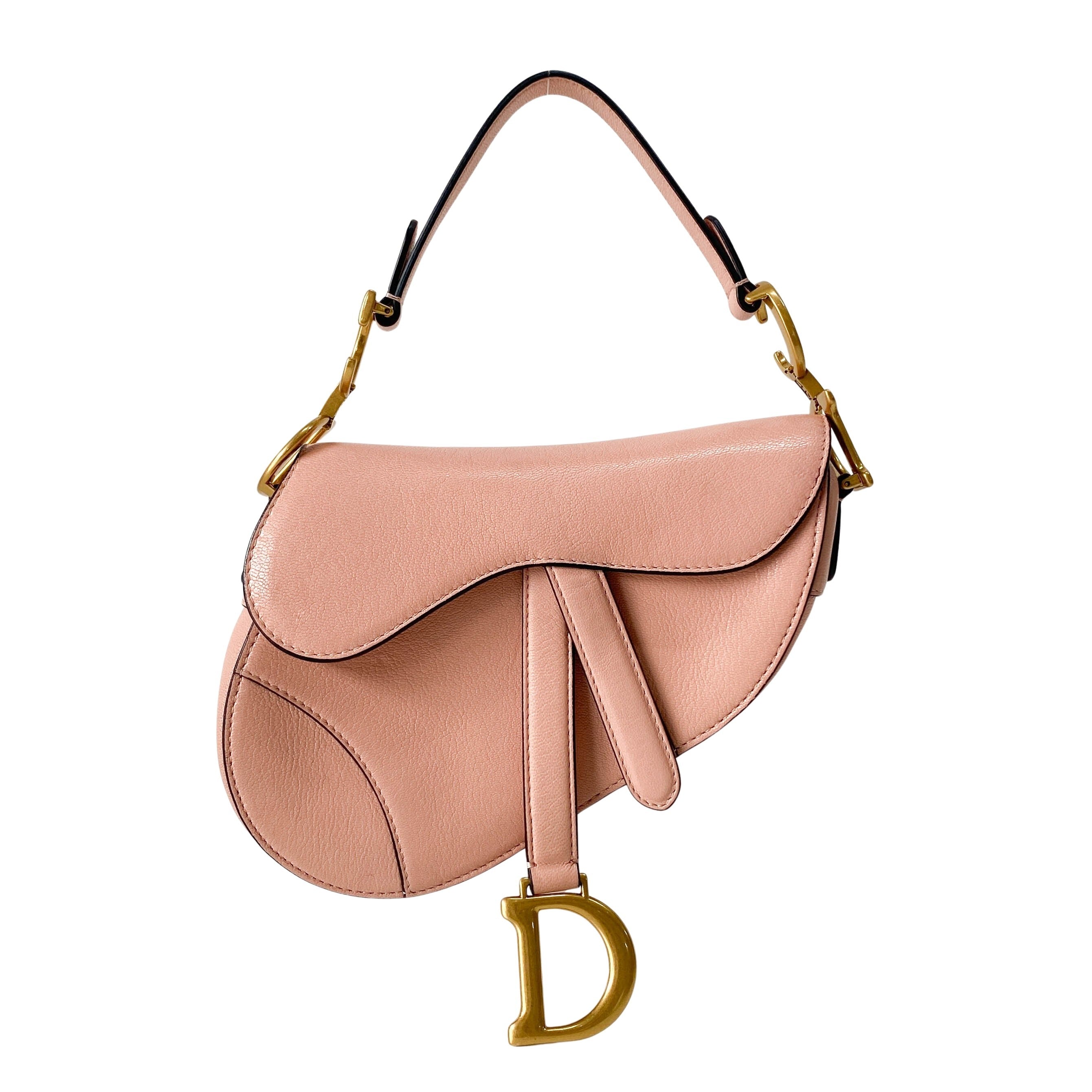 Mini Saddle Pink Leather Handbag