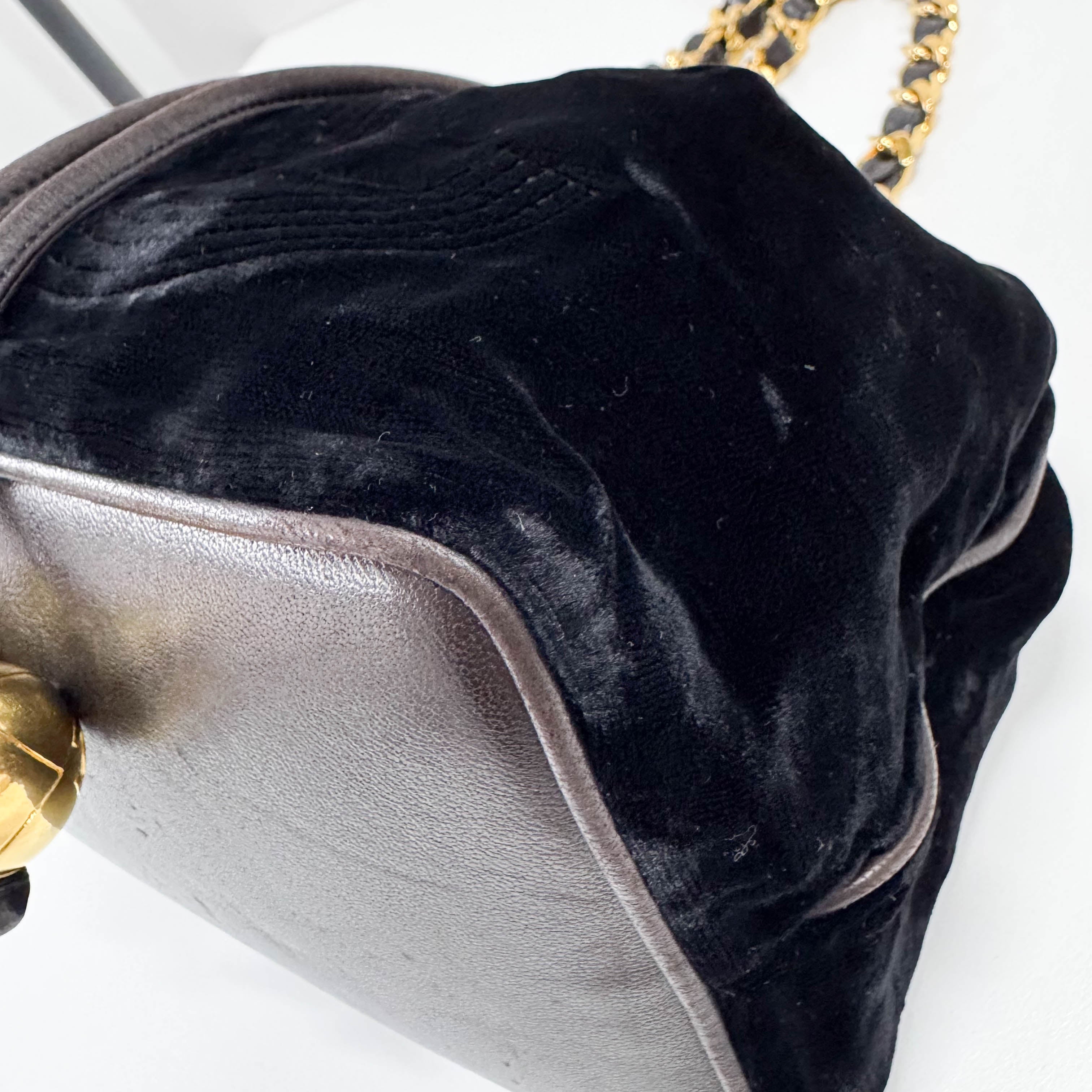 Black Velvet Crossbody Bag