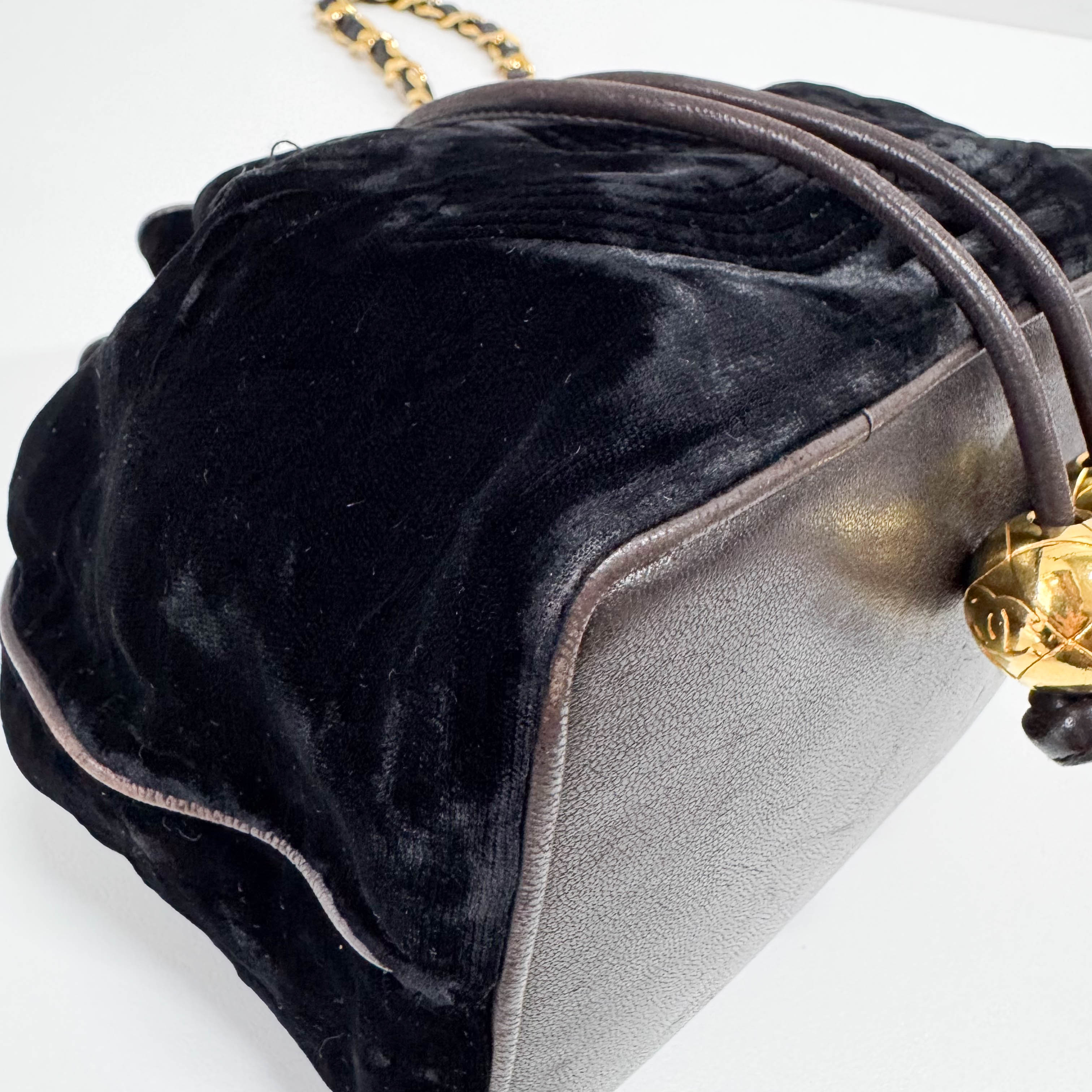 Black Velvet Crossbody Bag