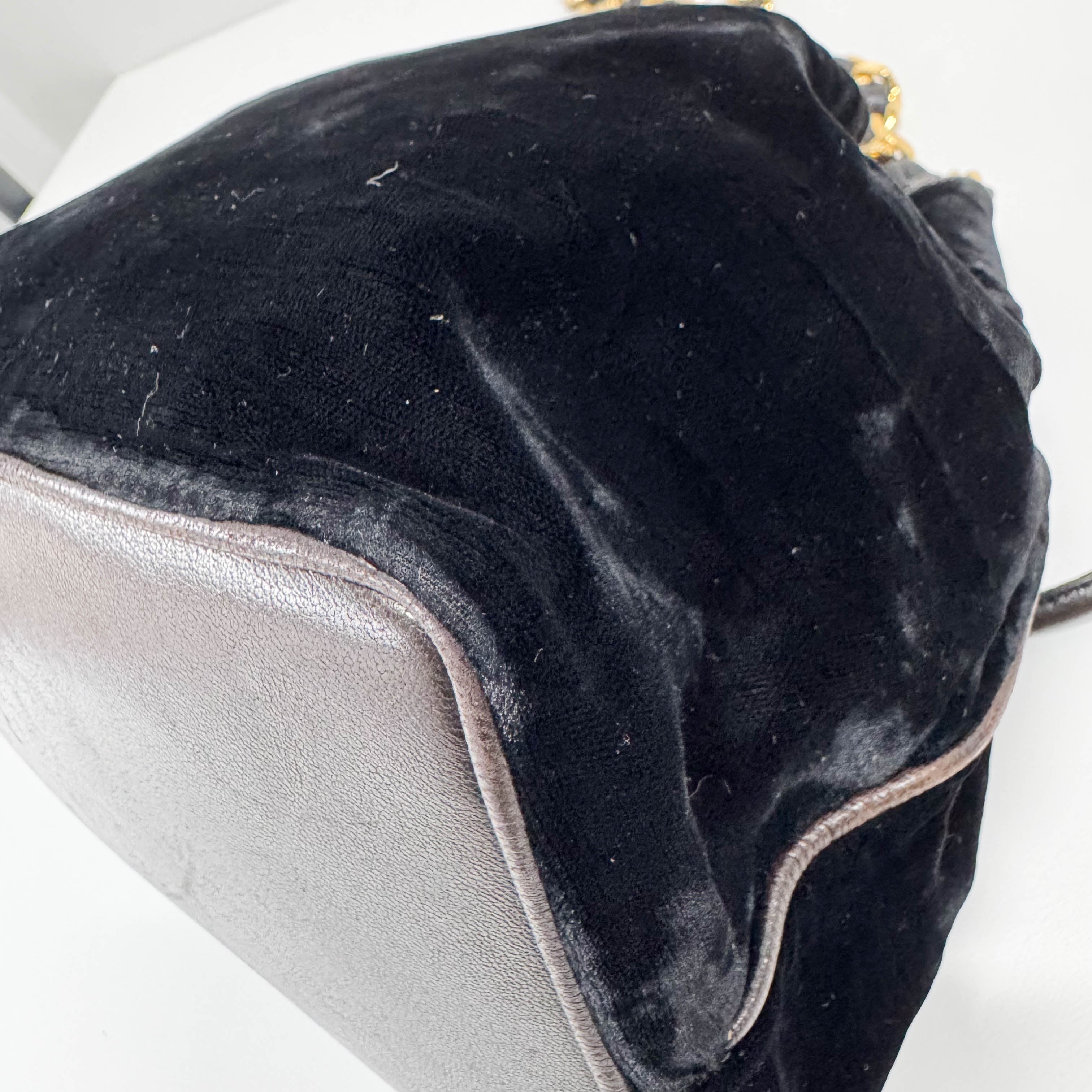 Black Velvet Crossbody Bag