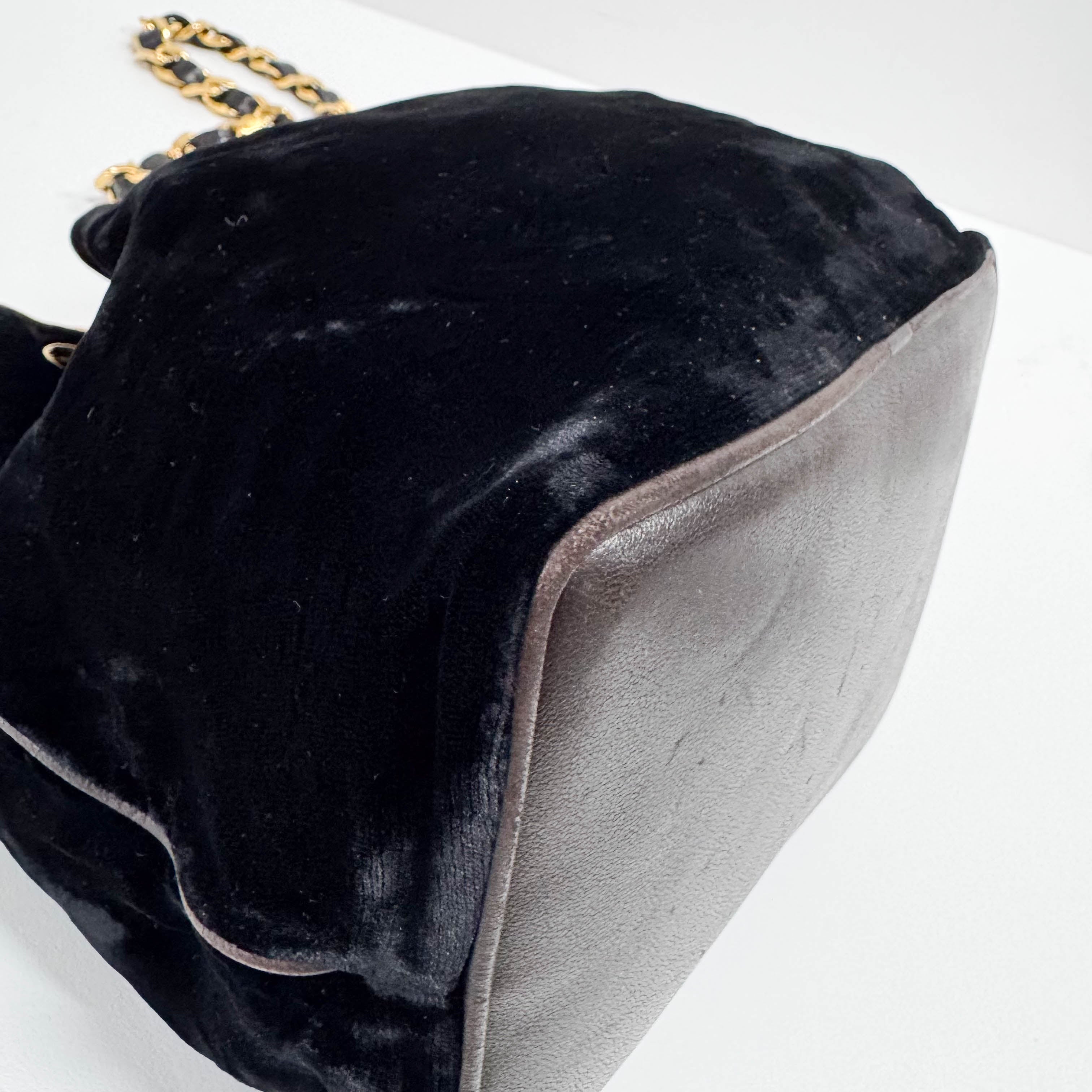Black Velvet Crossbody Bag