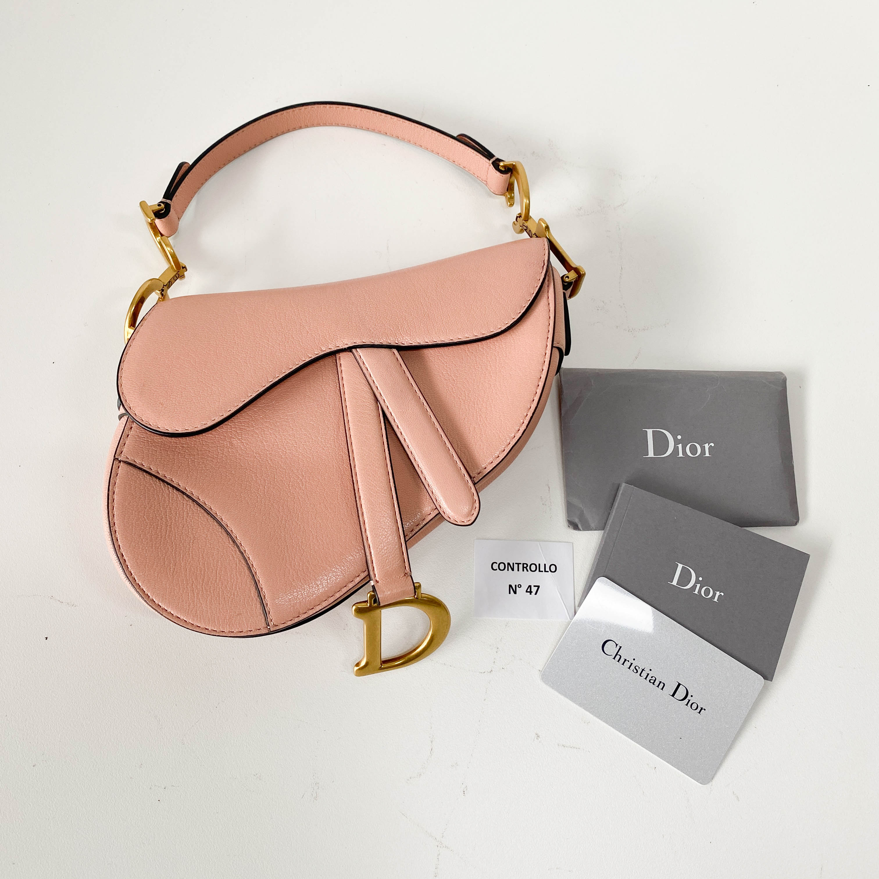 Mini Saddle Pink Leather Handbag