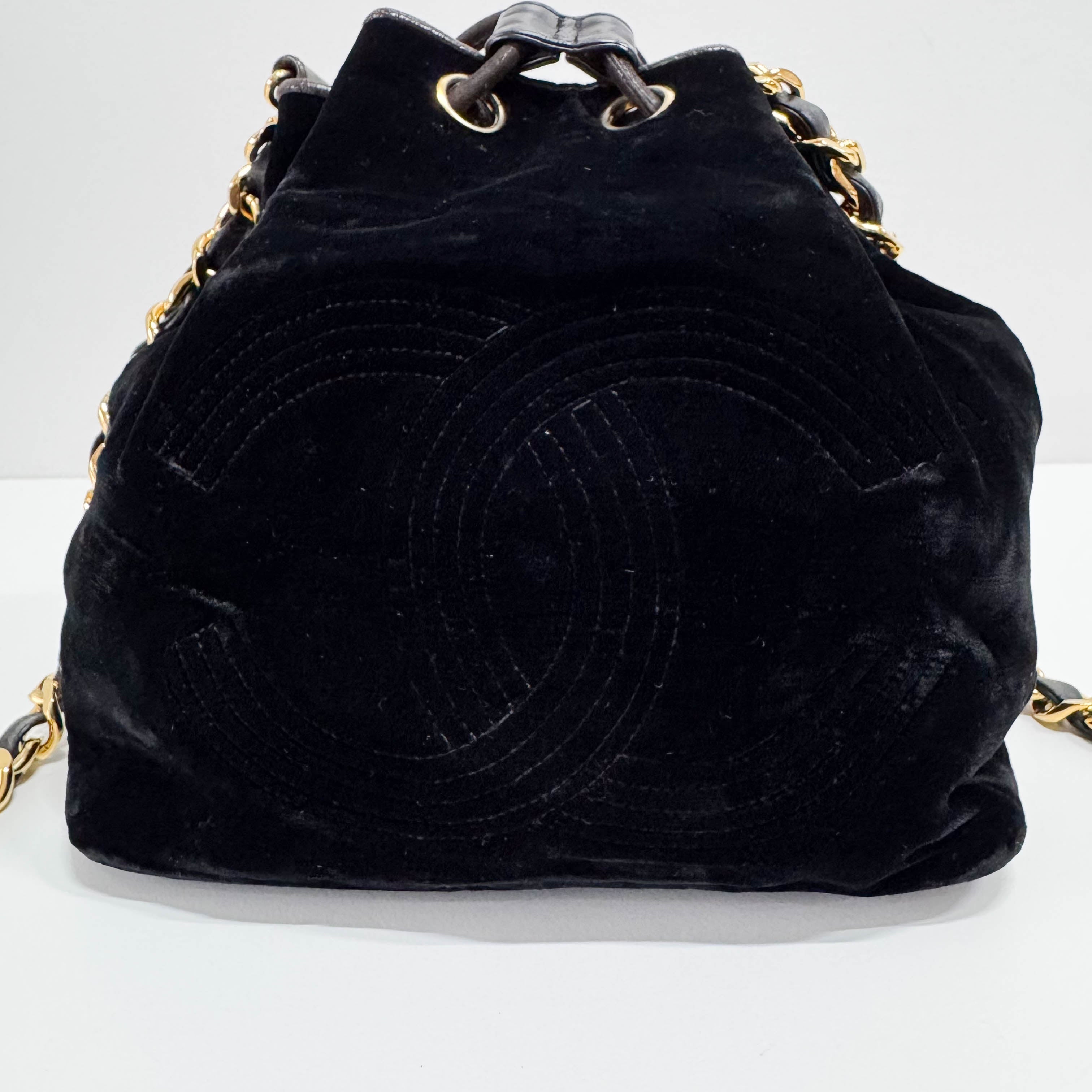 Black Velvet Crossbody Bag