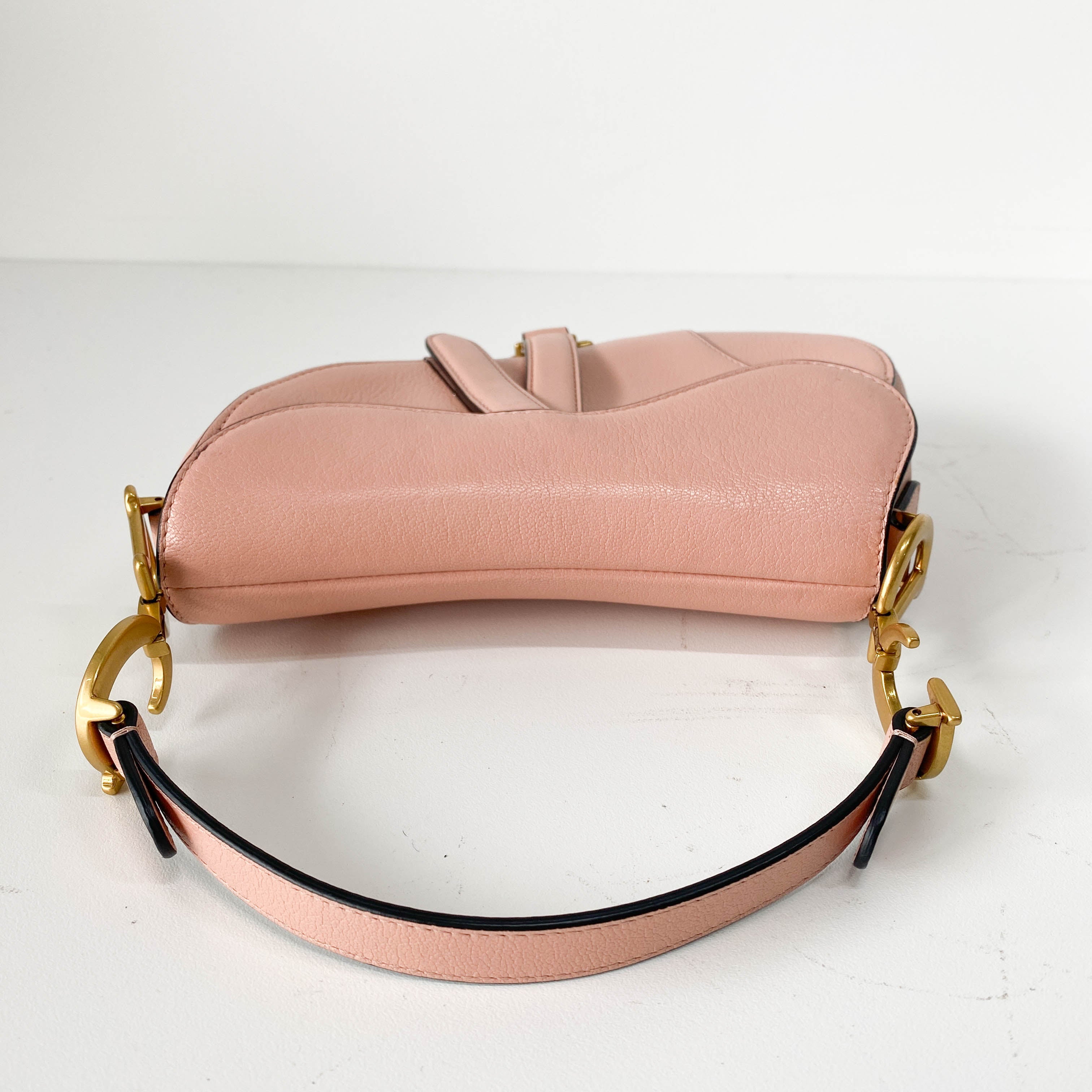 Mini Saddle Pink Leather Handbag