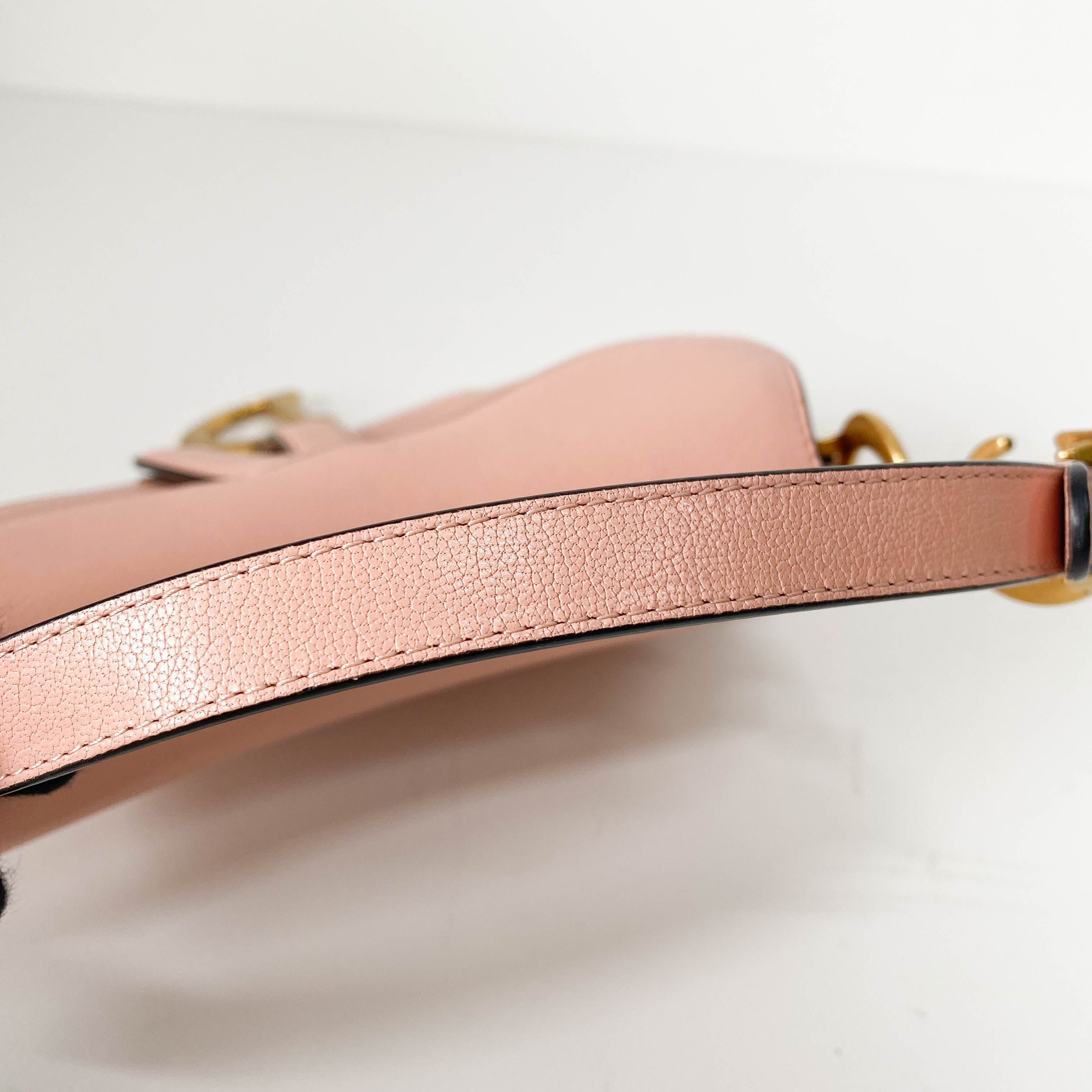 Mini Saddle Pink Leather Handbag