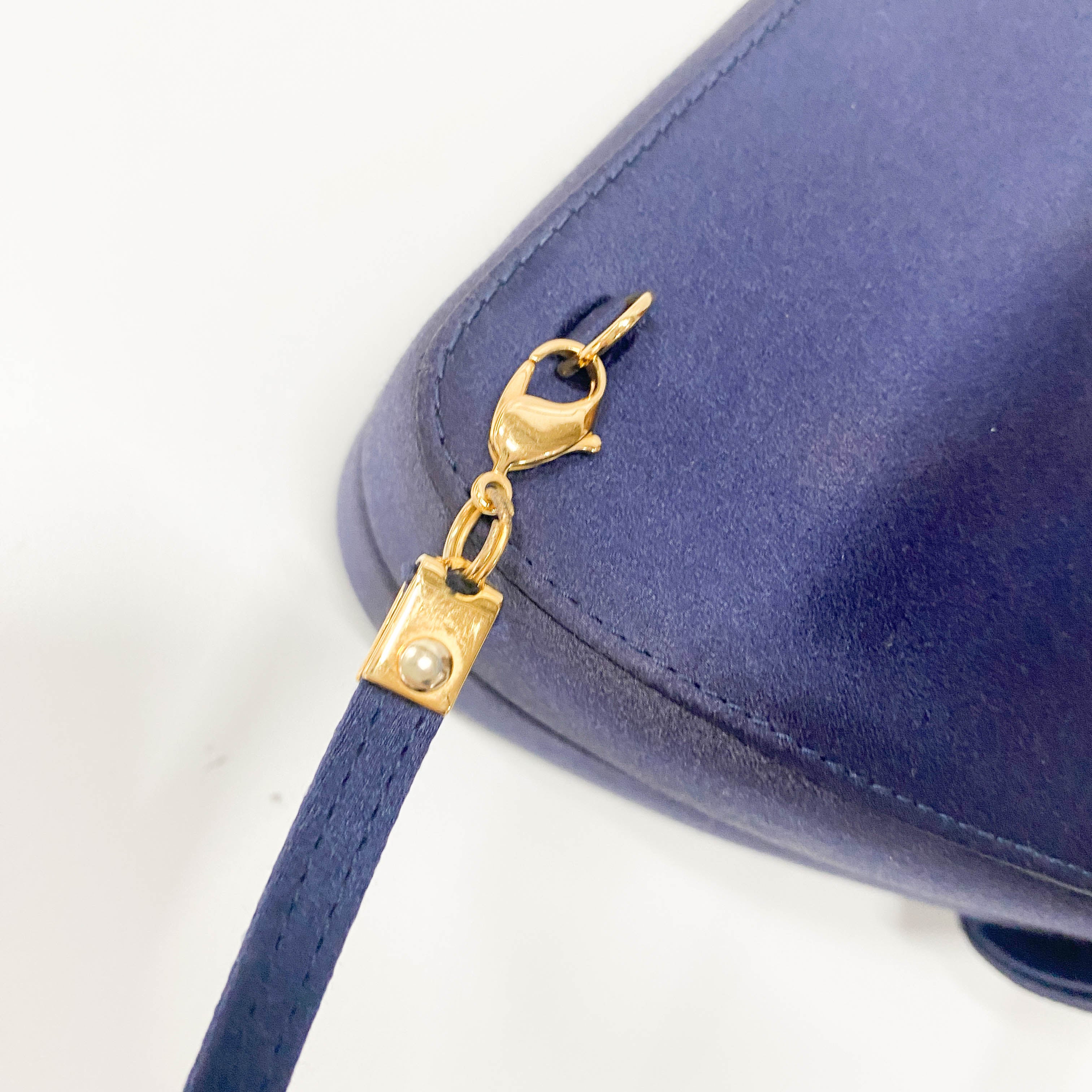 Mini Navy Satin Backpack