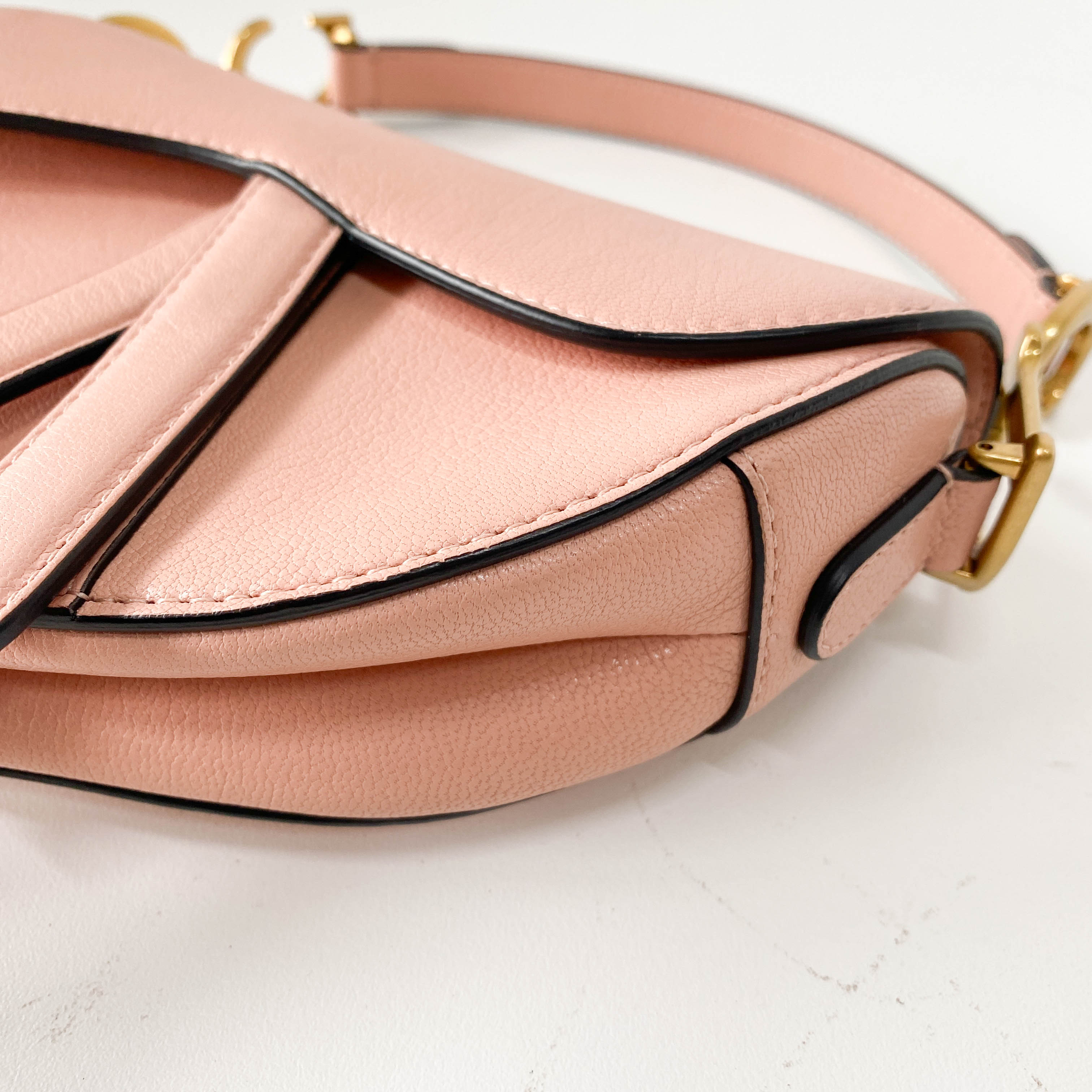 Mini Saddle Pink Leather Handbag