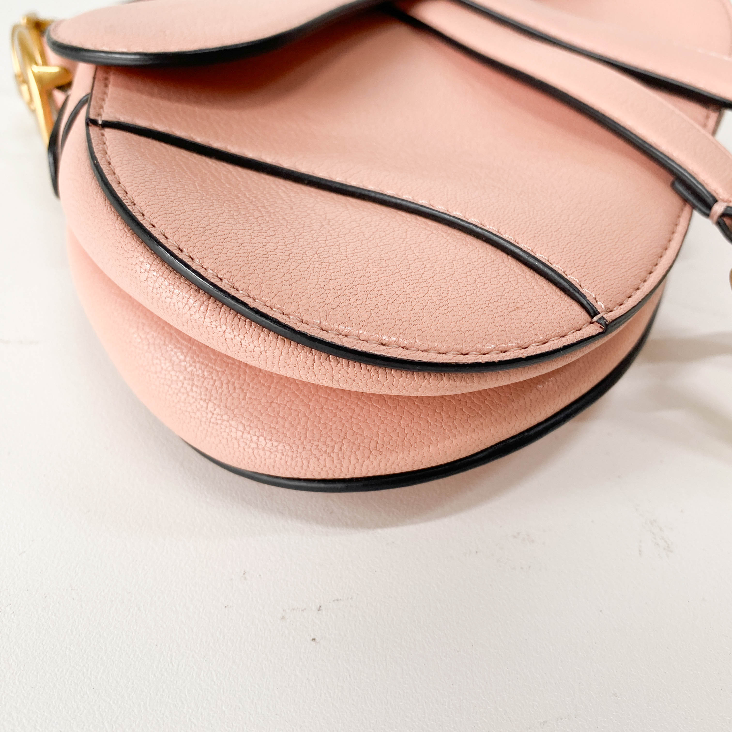 Mini Saddle Pink Leather Handbag