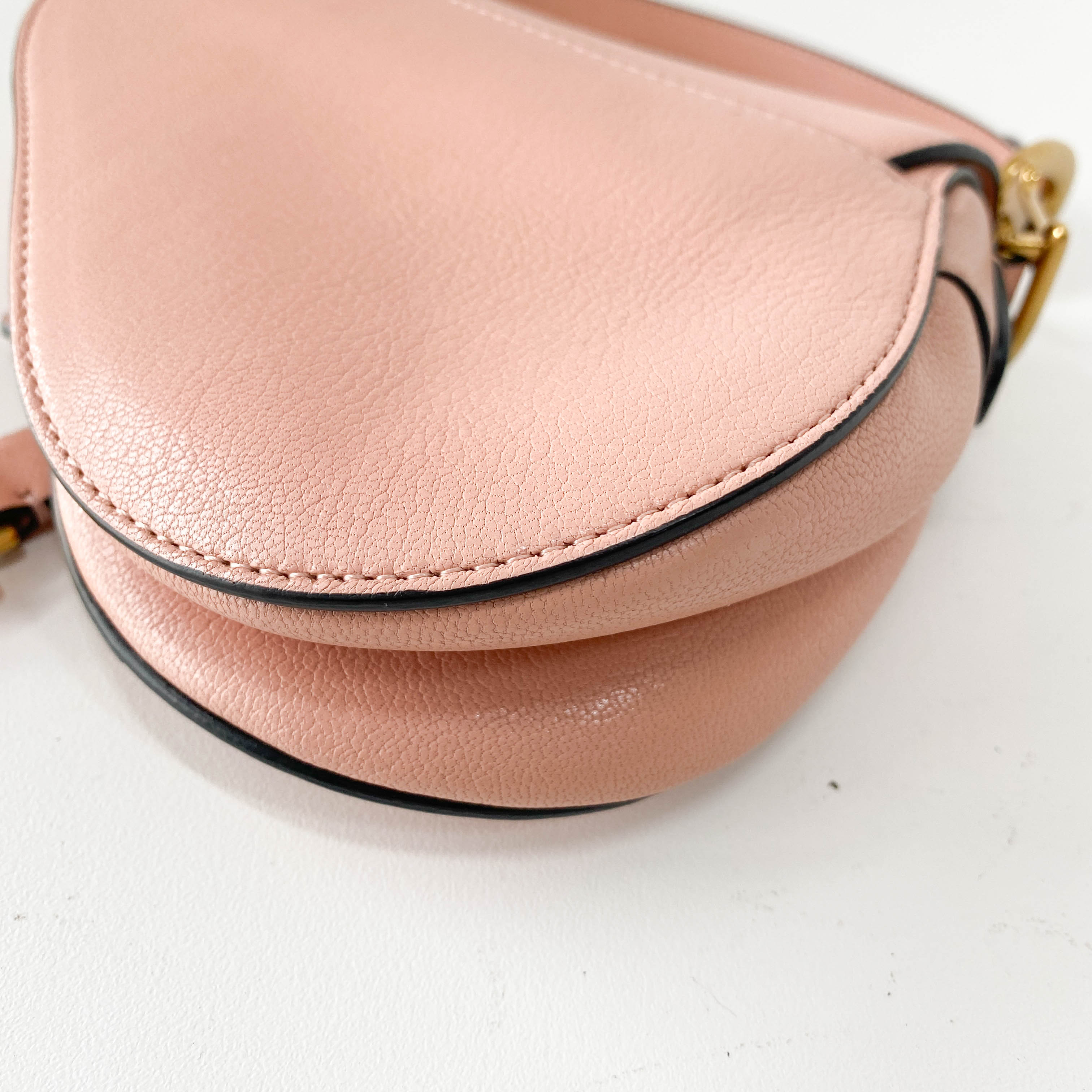 Mini Saddle Pink Leather Handbag