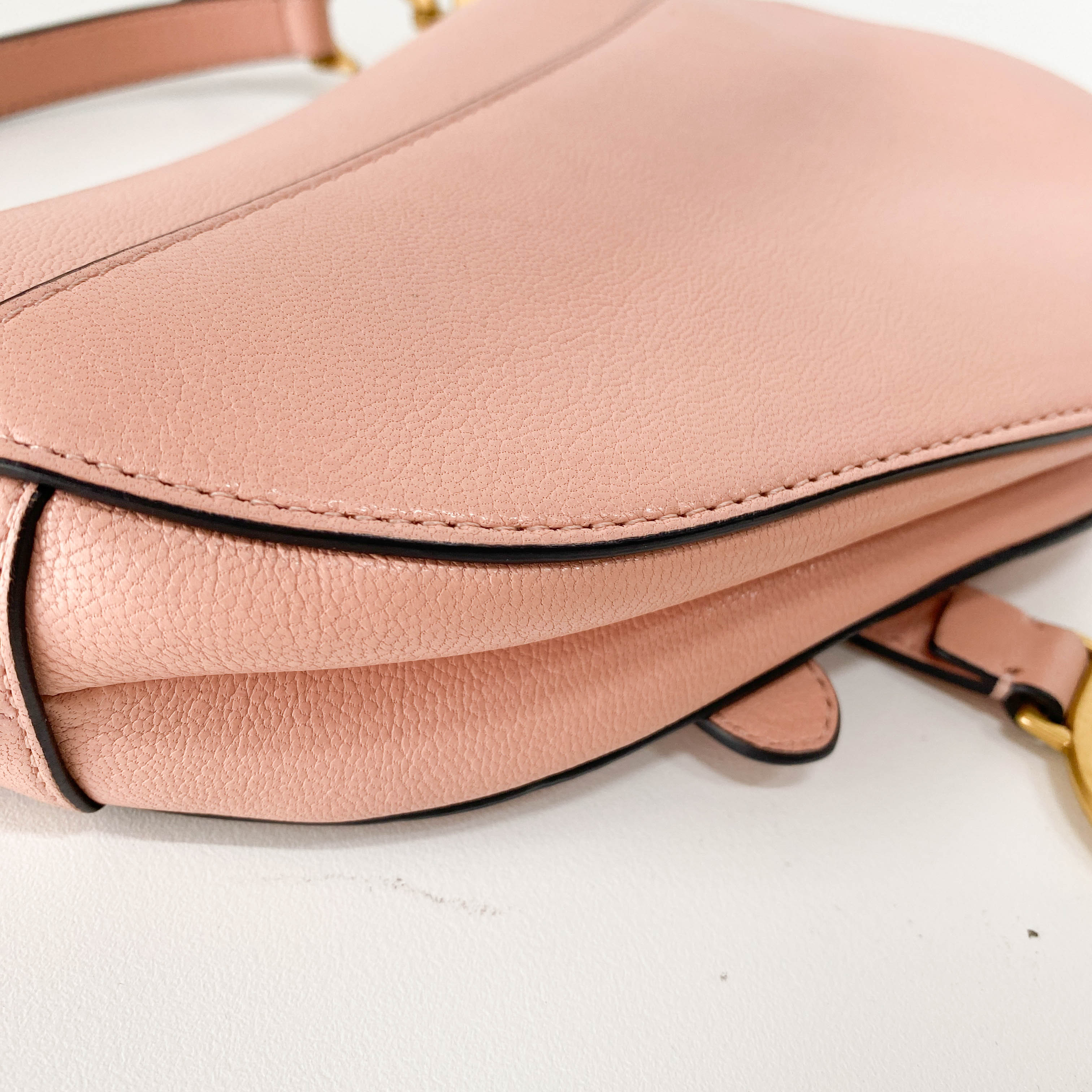 Mini Saddle Pink Leather Handbag