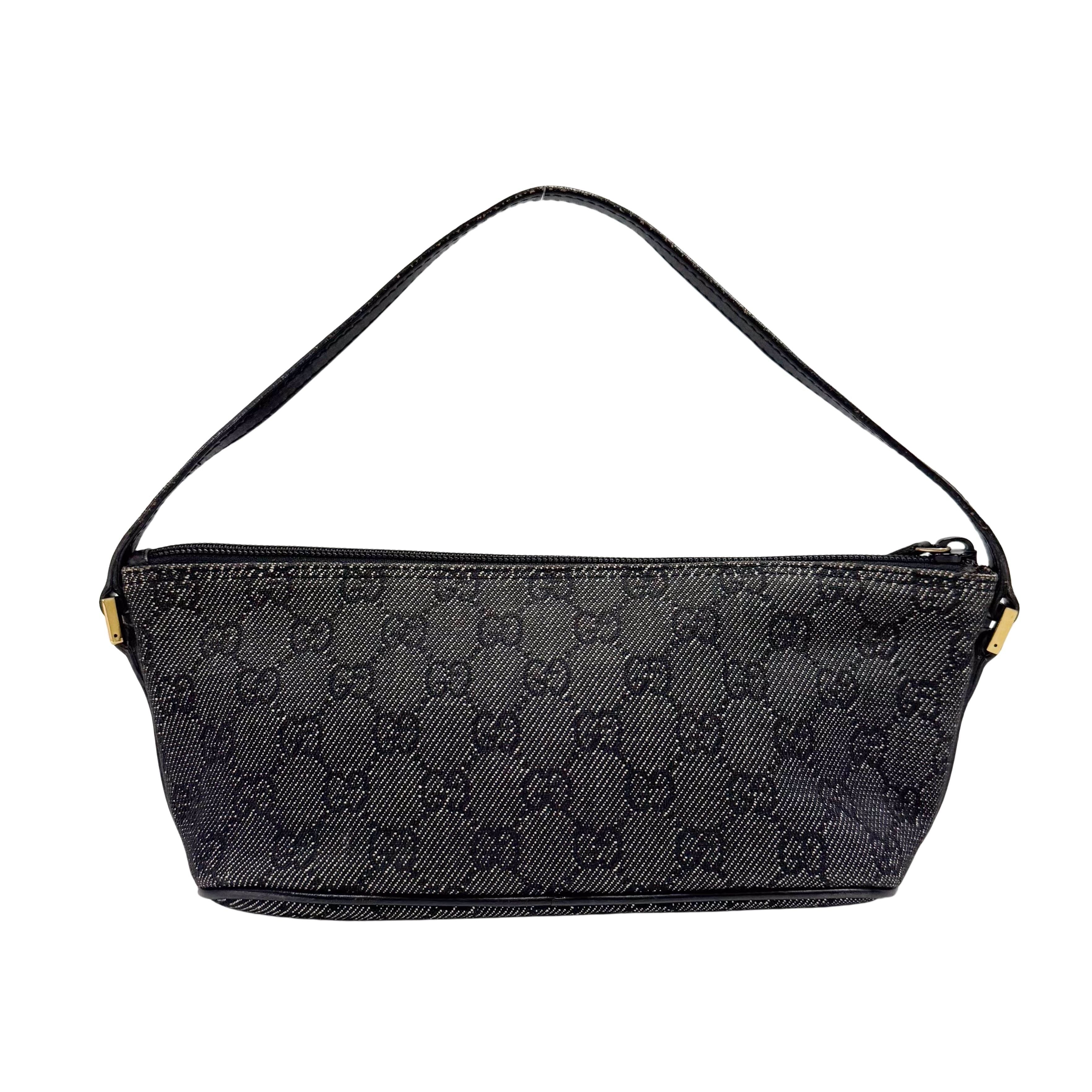 GG Canvas Black Shoulder Bag